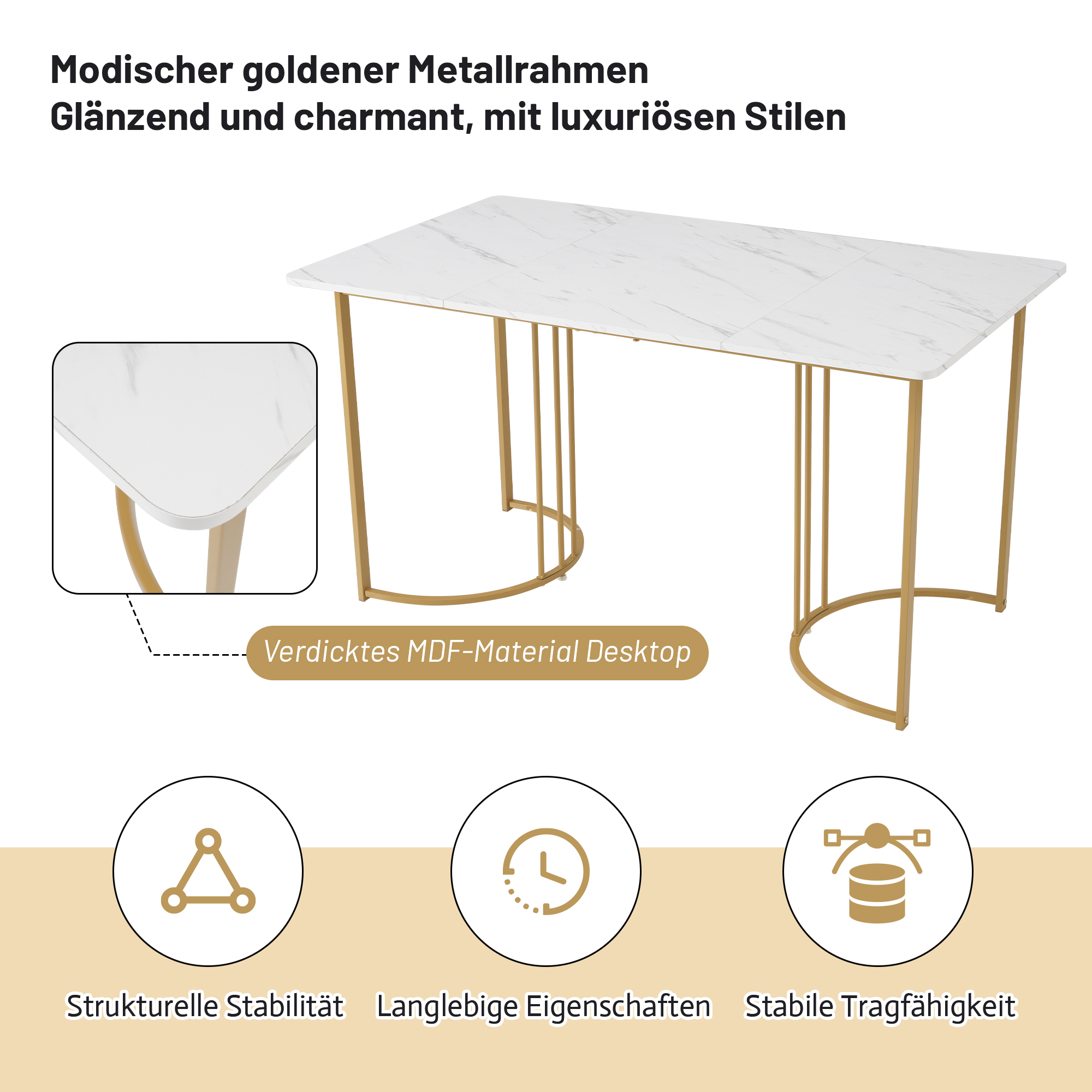 Ensemble table à manger 140×80 cm imitation marbre + chaises velours, pieds métal réglables, pour cuisine et salle à manger, design unique, utilisation multifonction, stabilité, style moderne, confort, durabilité, facile entretien - image 16