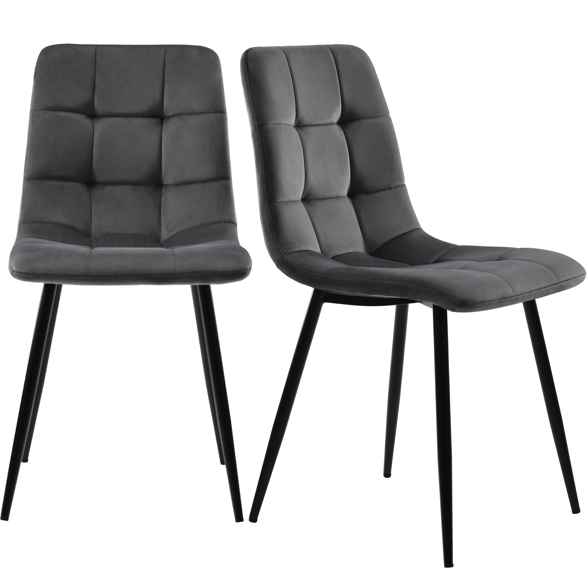 Ensemble table à manger + 4 chaises velours, plateau noyer MDF, pieds métal noir, pour salle à manger et cuisine, design moderne, confort supérieur, stabilité, style élégant, utilisation familiale, durabilité, décoration - image 24