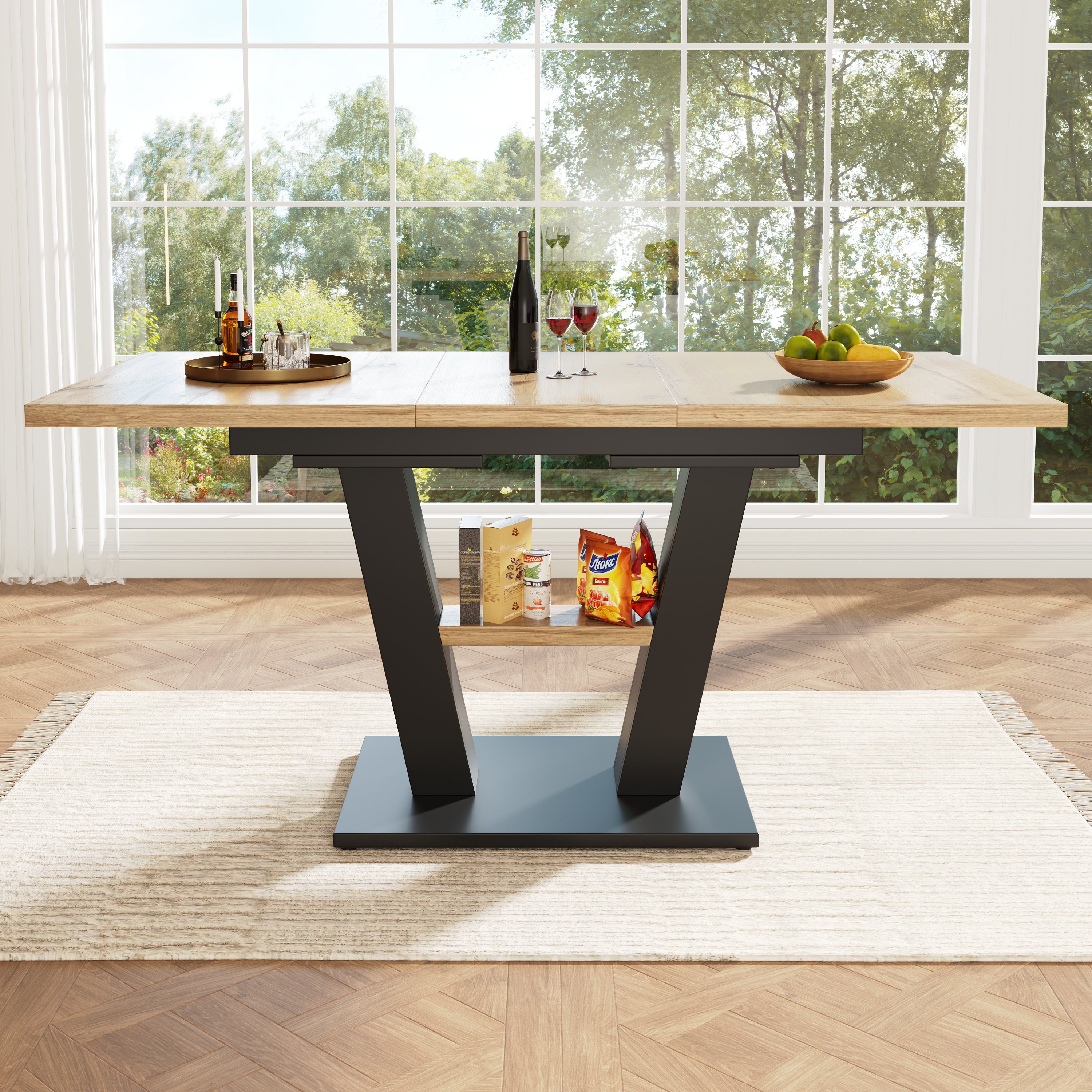 Table à manger extensible vue 1