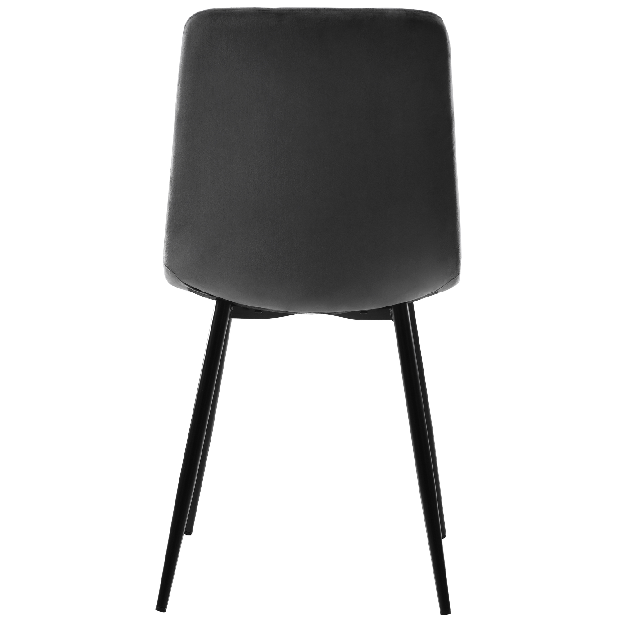 Ensemble table et chaises, 5 pièces, 1 table + 4 chaises, métal et velours, gris foncé - vue 1