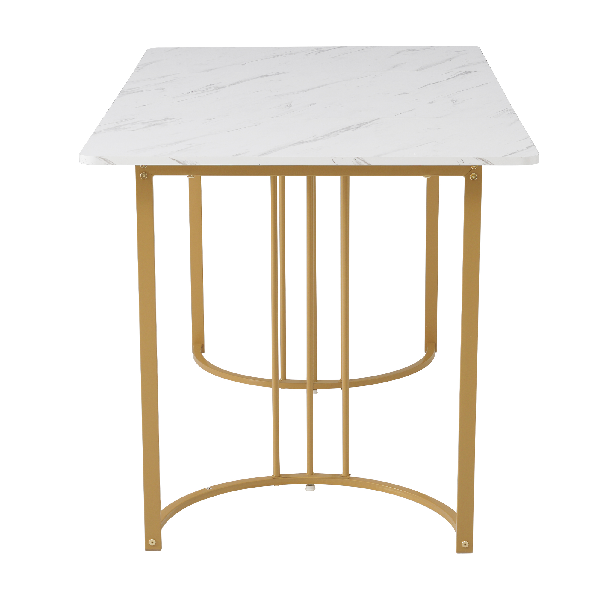 Ensemble table et chaises, 5 pièces, 1 table + 4 chaises, métal et tissu effet lin, gris foncé - vue 3