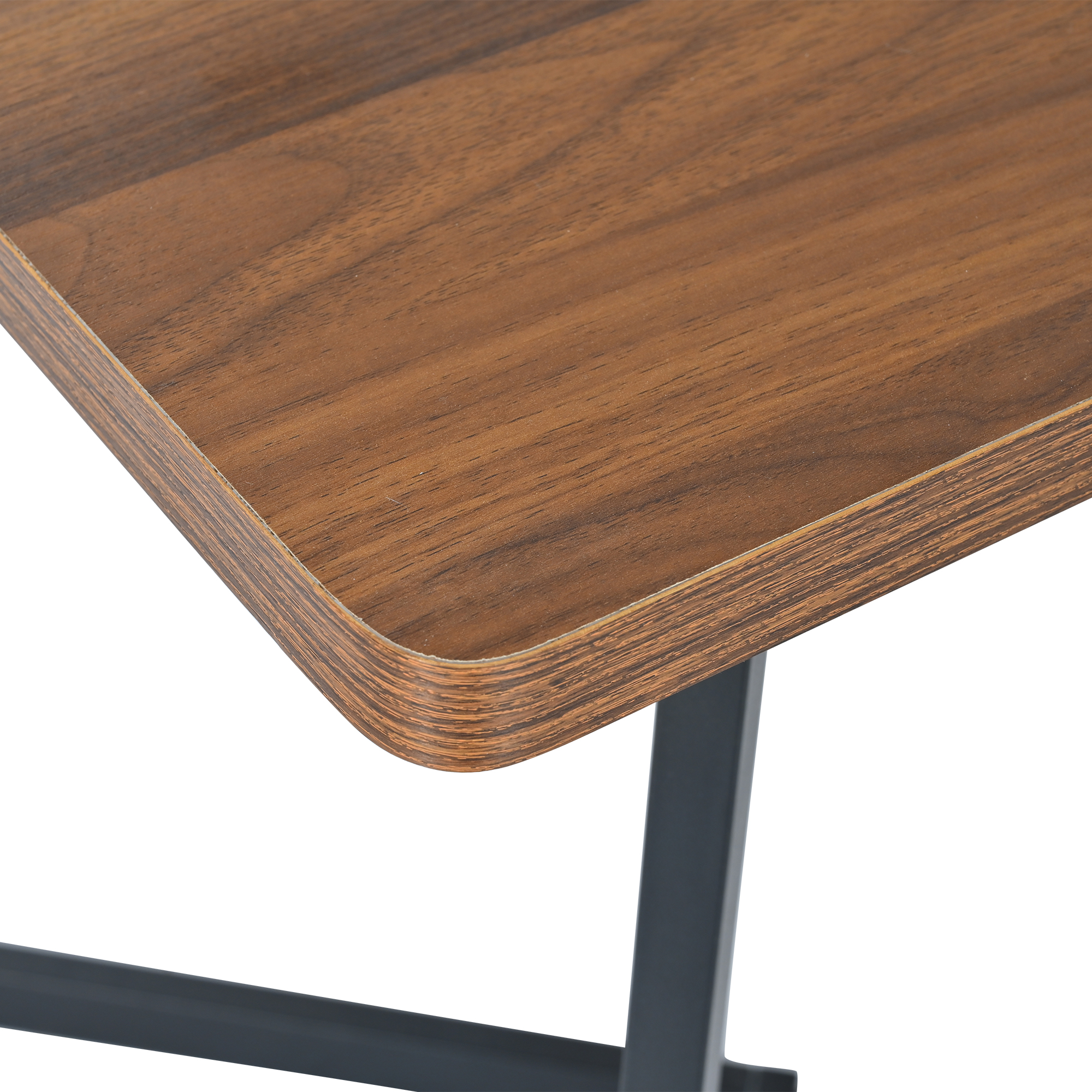 Ensemble table à manger + 4 chaises velours, plateau noyer MDF, pieds métal noir, pour salle à manger et cuisine, design moderne, confort supérieur, stabilité, style élégant, utilisation familiale, durabilité, décoration - image 12