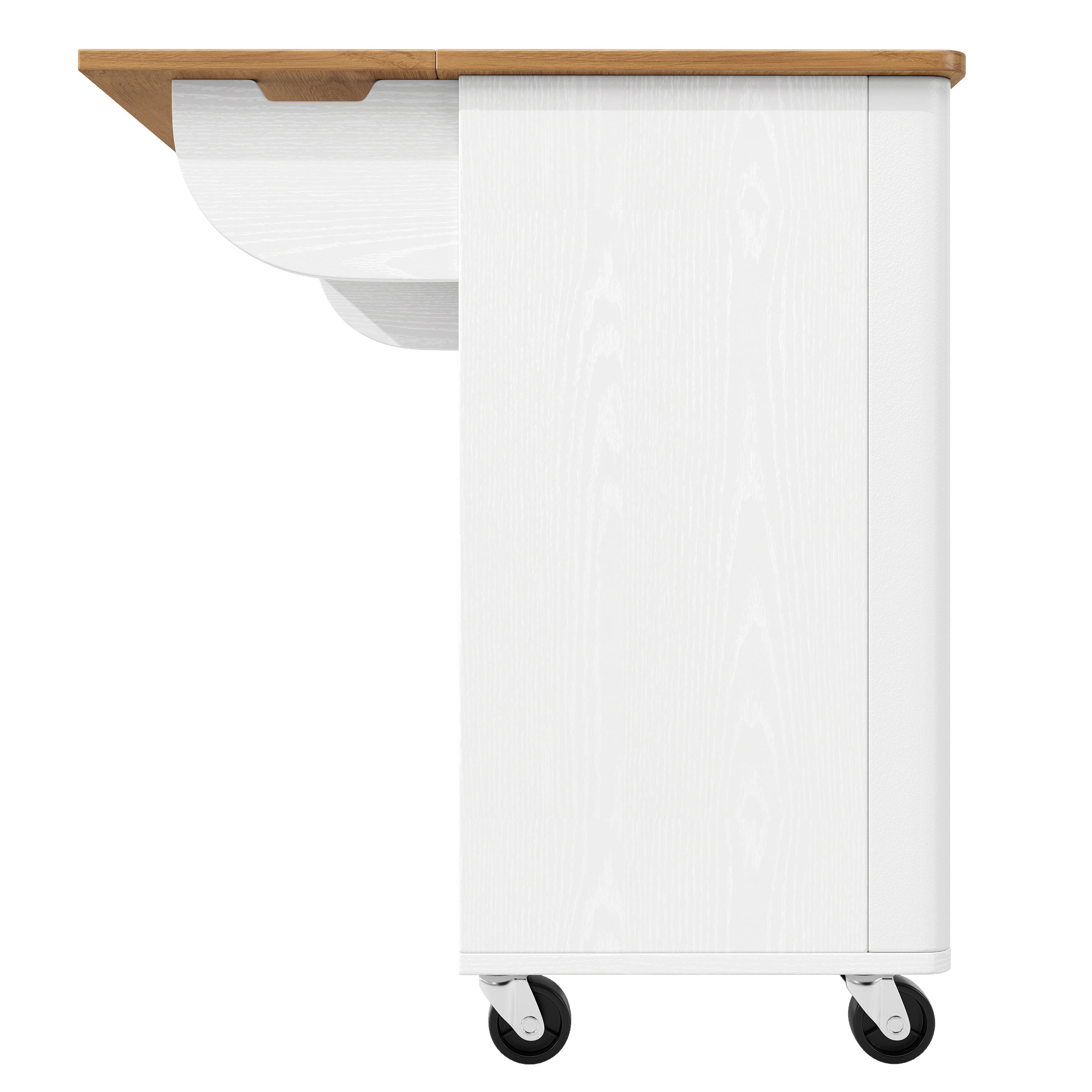 Îlot de cuisine, extensible, 130 x 45 x 92 cm, bois et MDF, noir - vue 4