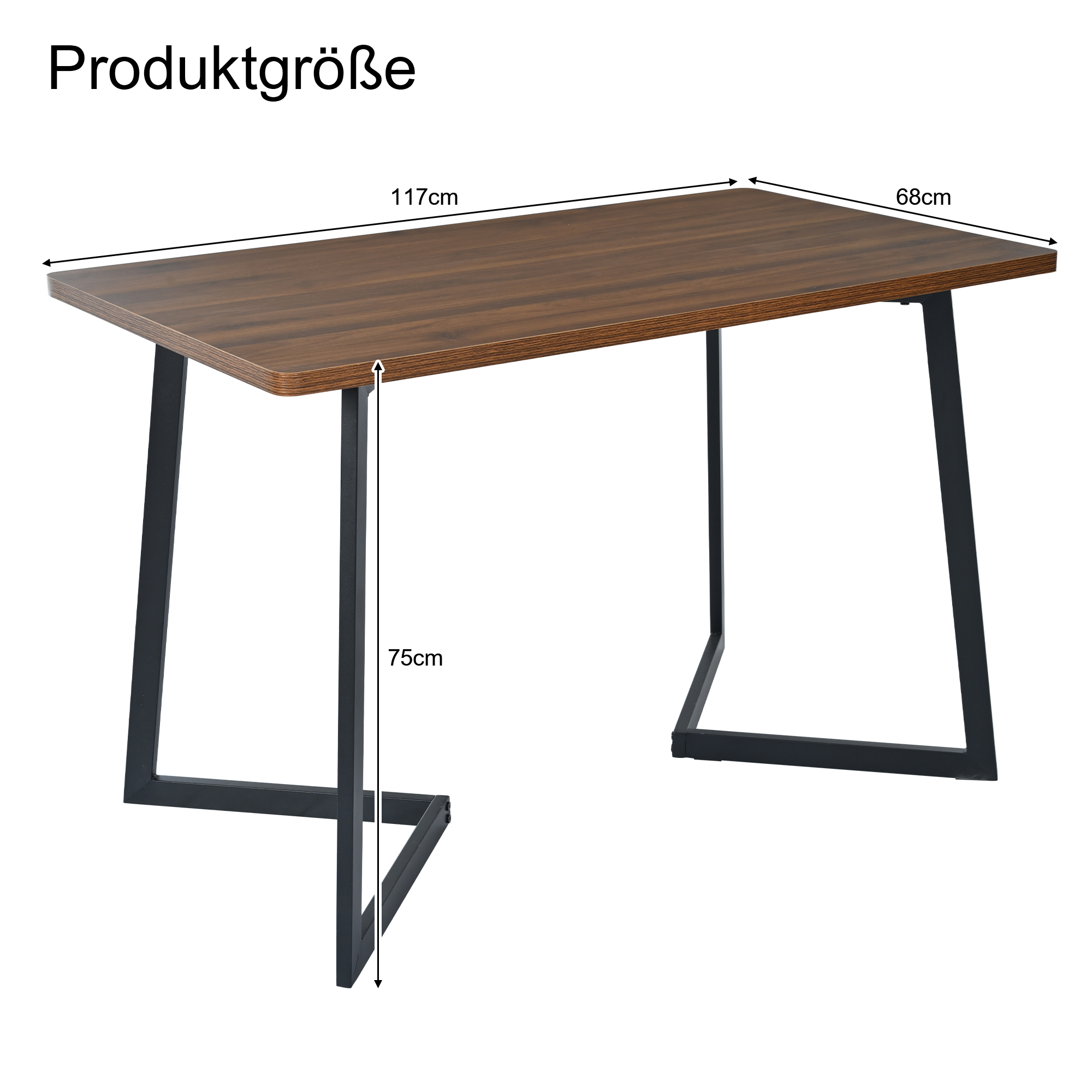Ensemble table à manger + 4 chaises velours, plateau noyer MDF, pieds métal noir, pour salle à manger et cuisine, design moderne, confort supérieur, stabilité, style élégant, utilisation familiale, durabilité, décoration - image 13
