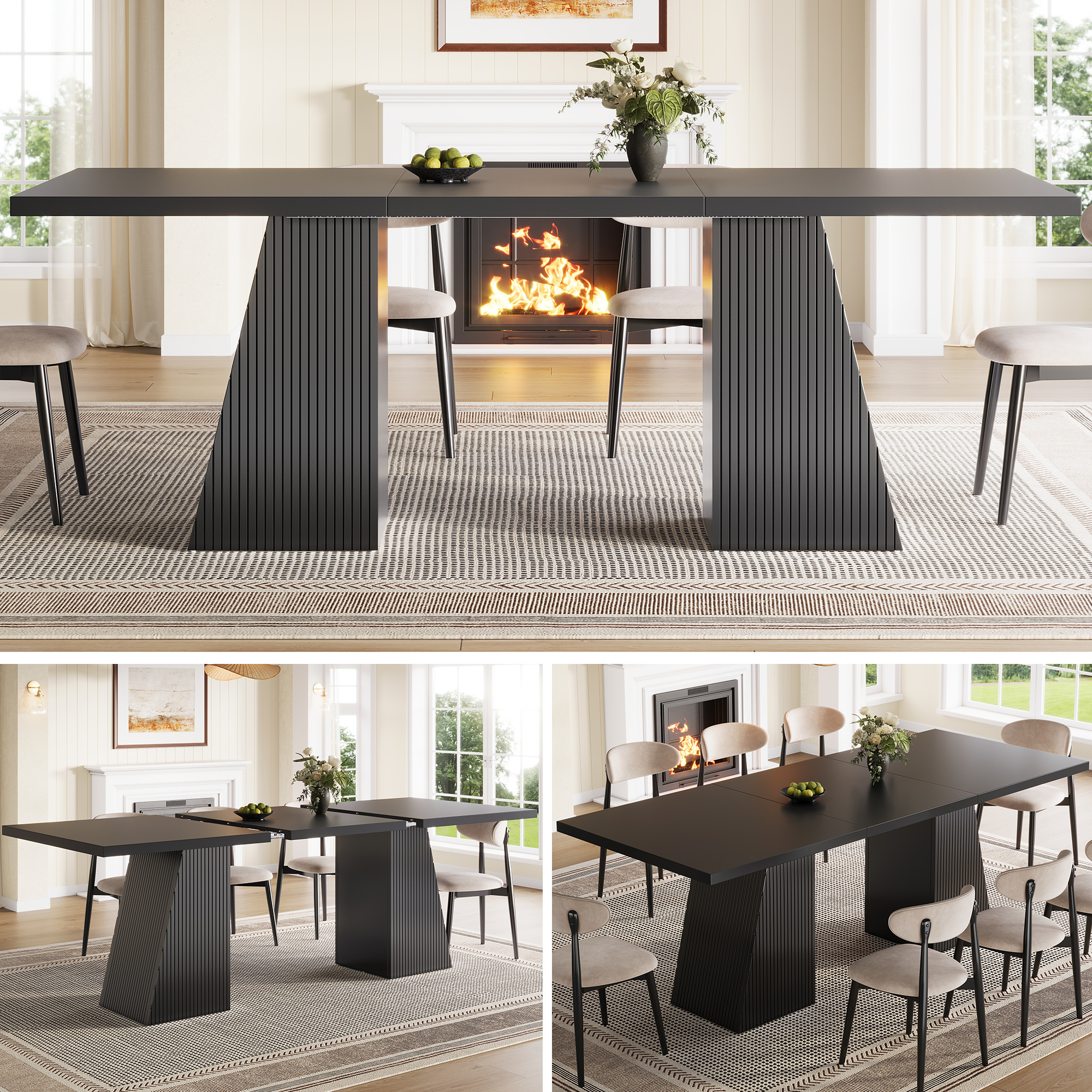Configurations du plateau noir extensible