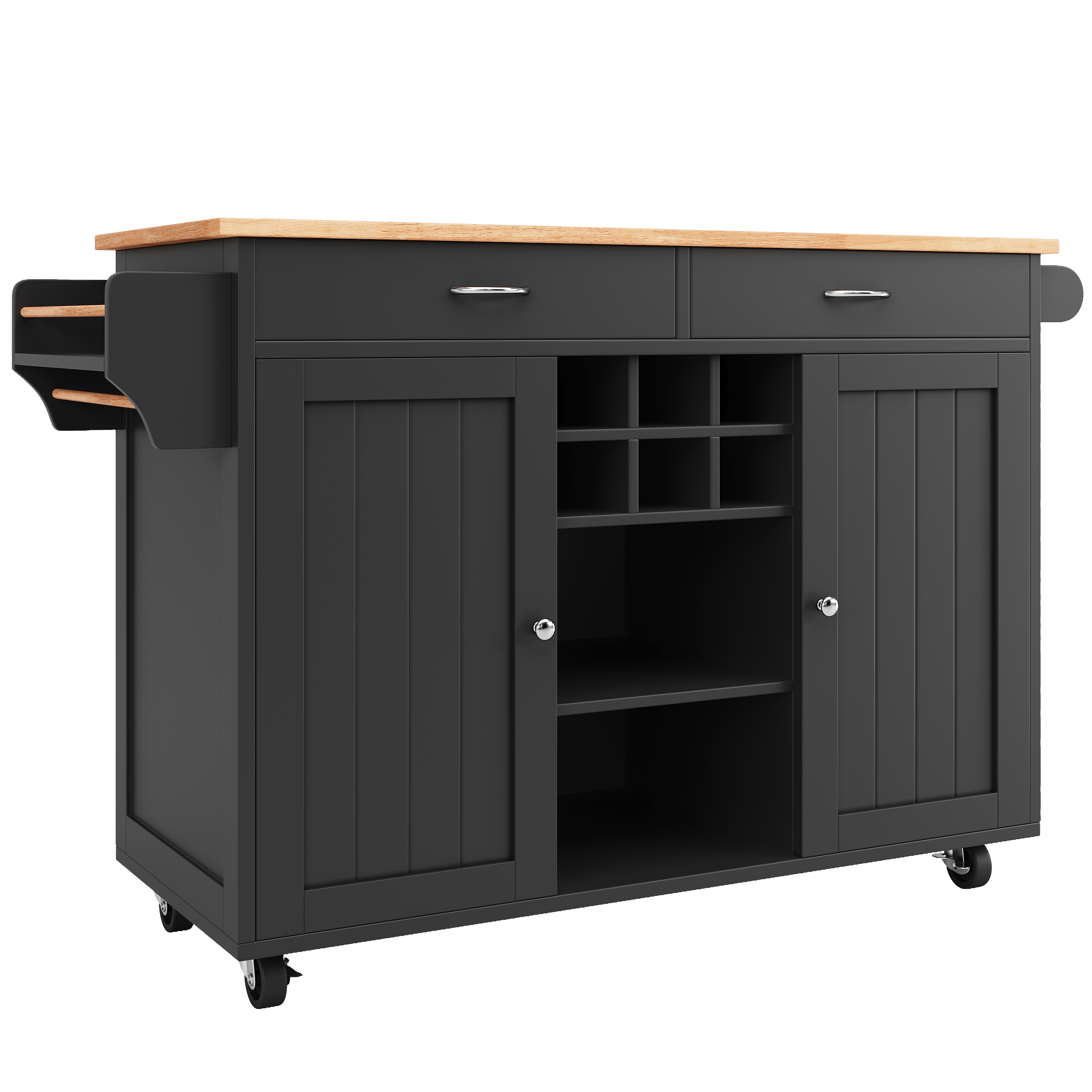 Îlot de cuisine 102×45×92 cm, plateau MDF imitation bois, poignées zinc, séparateurs réglables, pour cuisine, beaucoup de rangement, design moderne, facile entretien, style fonctionnel élégant, stabilité - image 11