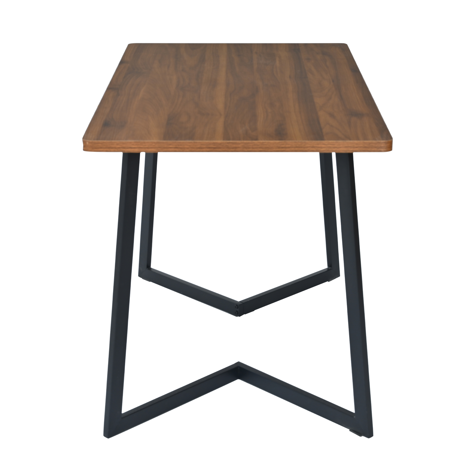 Ensemble table et chaises, 5 pièces, 1 table + 4 chaises, métal et bois, gris foncé - vue 3