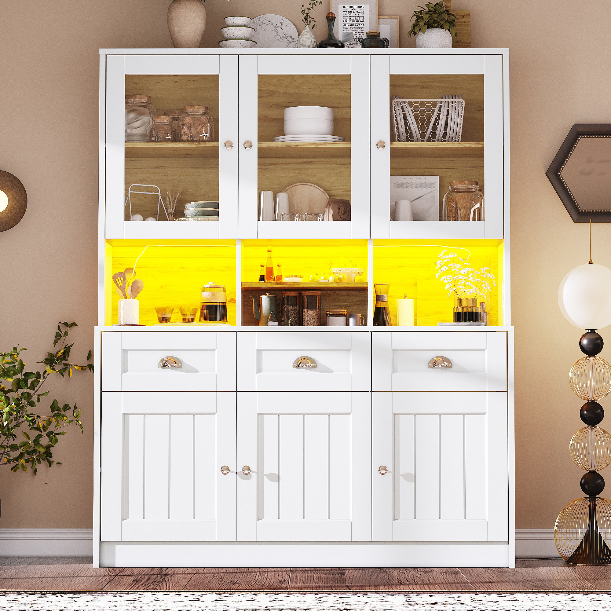 Küchenschrank(140×40×175cm), Hochschrank Küchenbuf