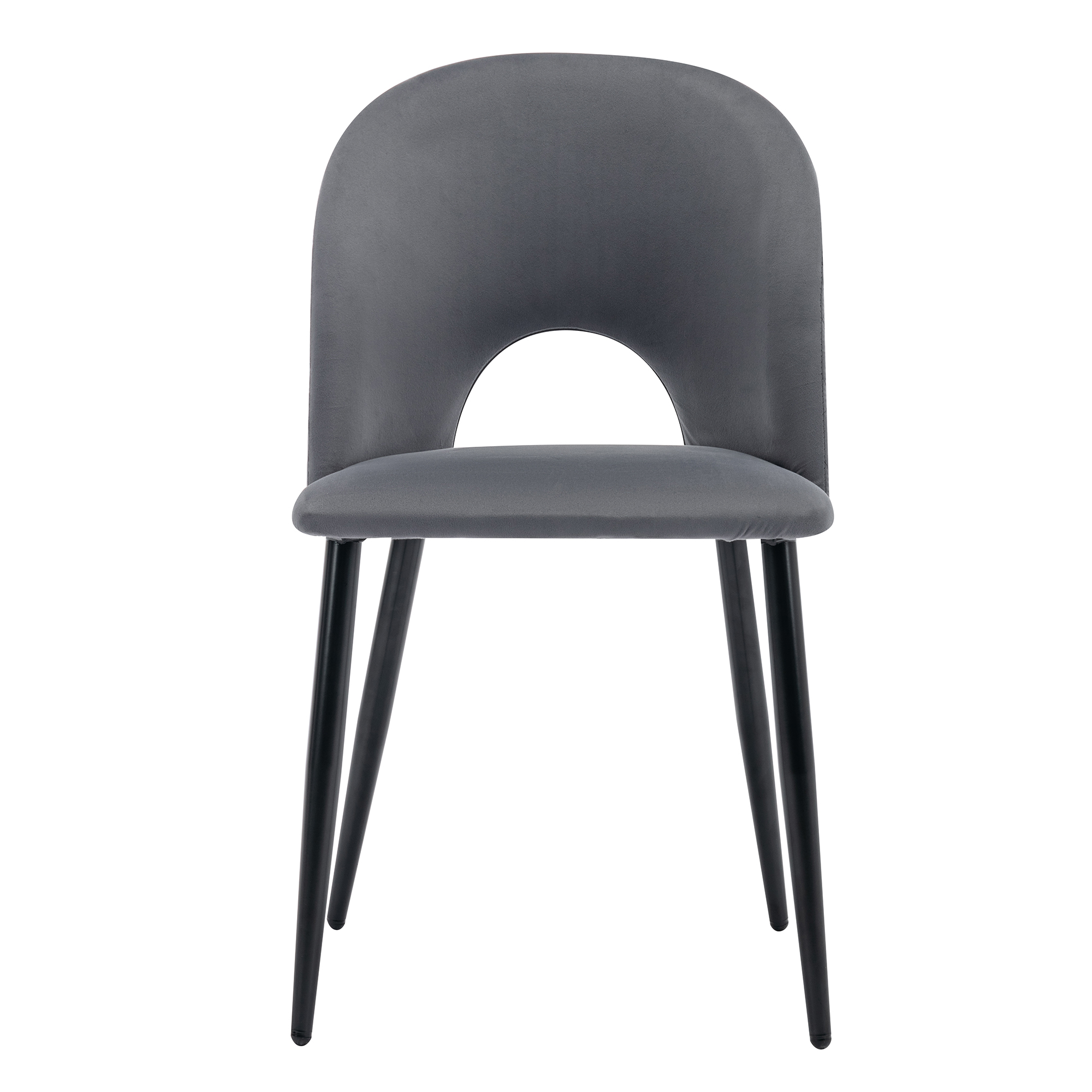 Ensemble table et chaises, 5 pièces, 1 table + 4 chaises, velours et MDF, noir - vue 5