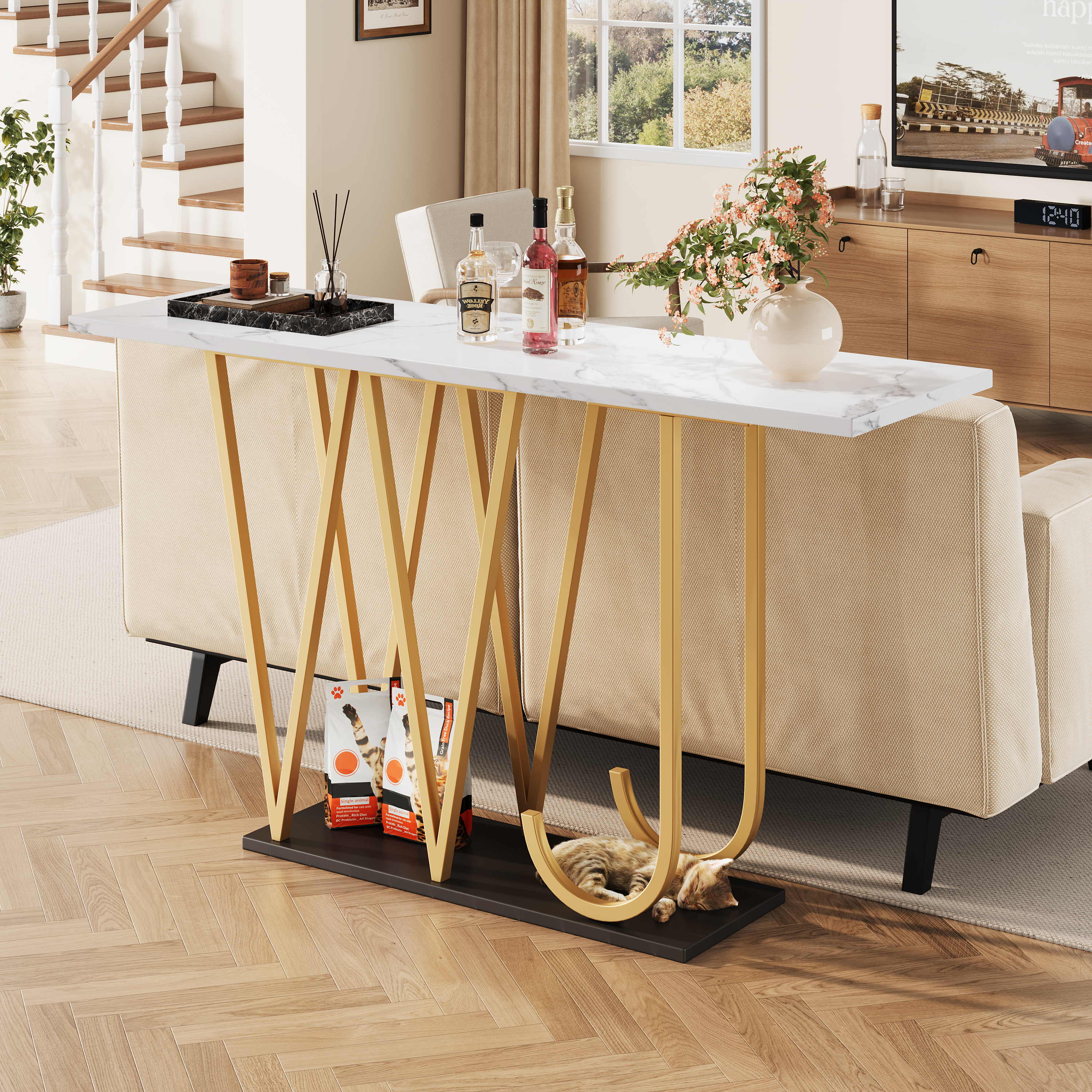 Table blanc 5x80 vue 1