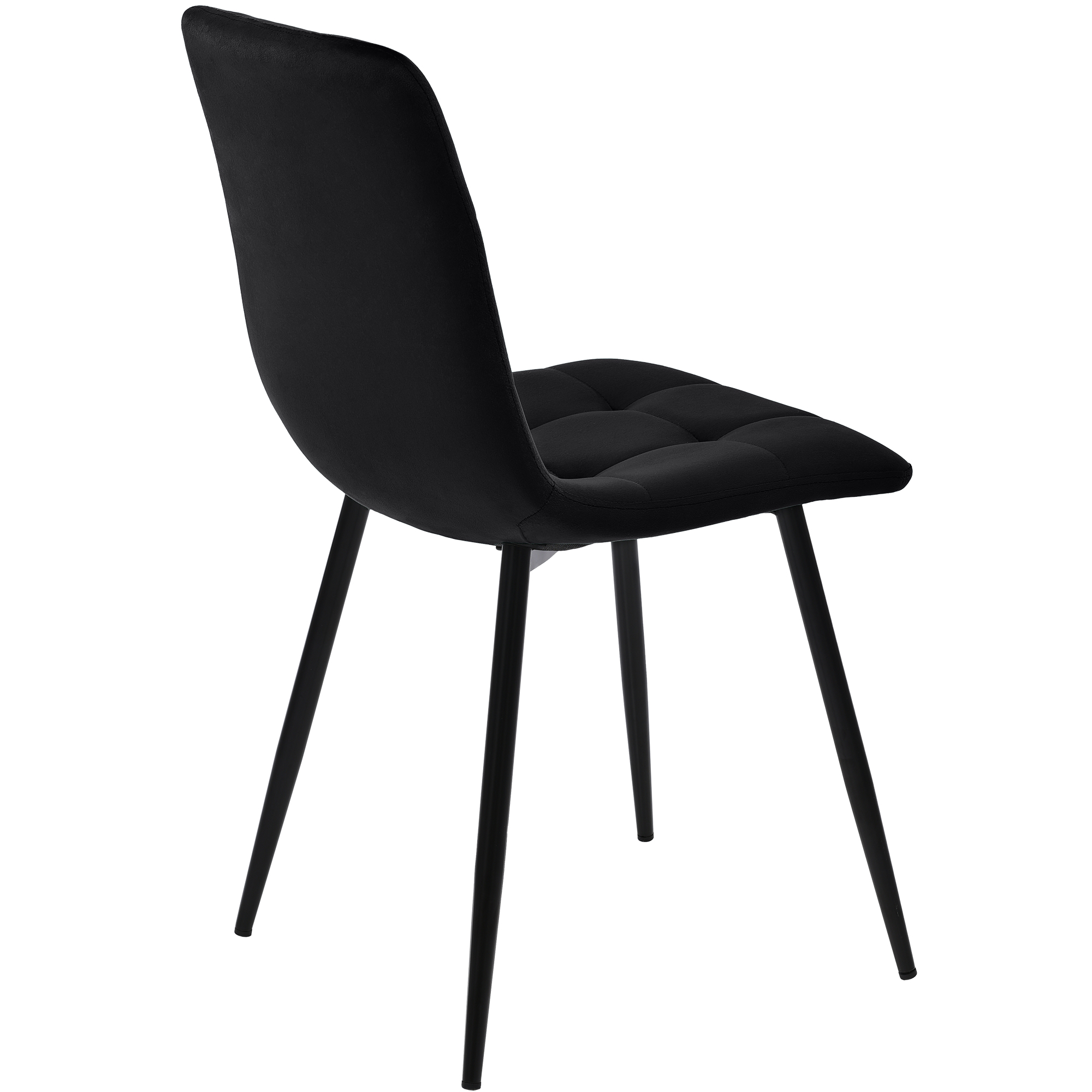 Ensemble table et chaises, 5 pièces, 1 table + 4 chaises, métal et velours, noir - vue 5