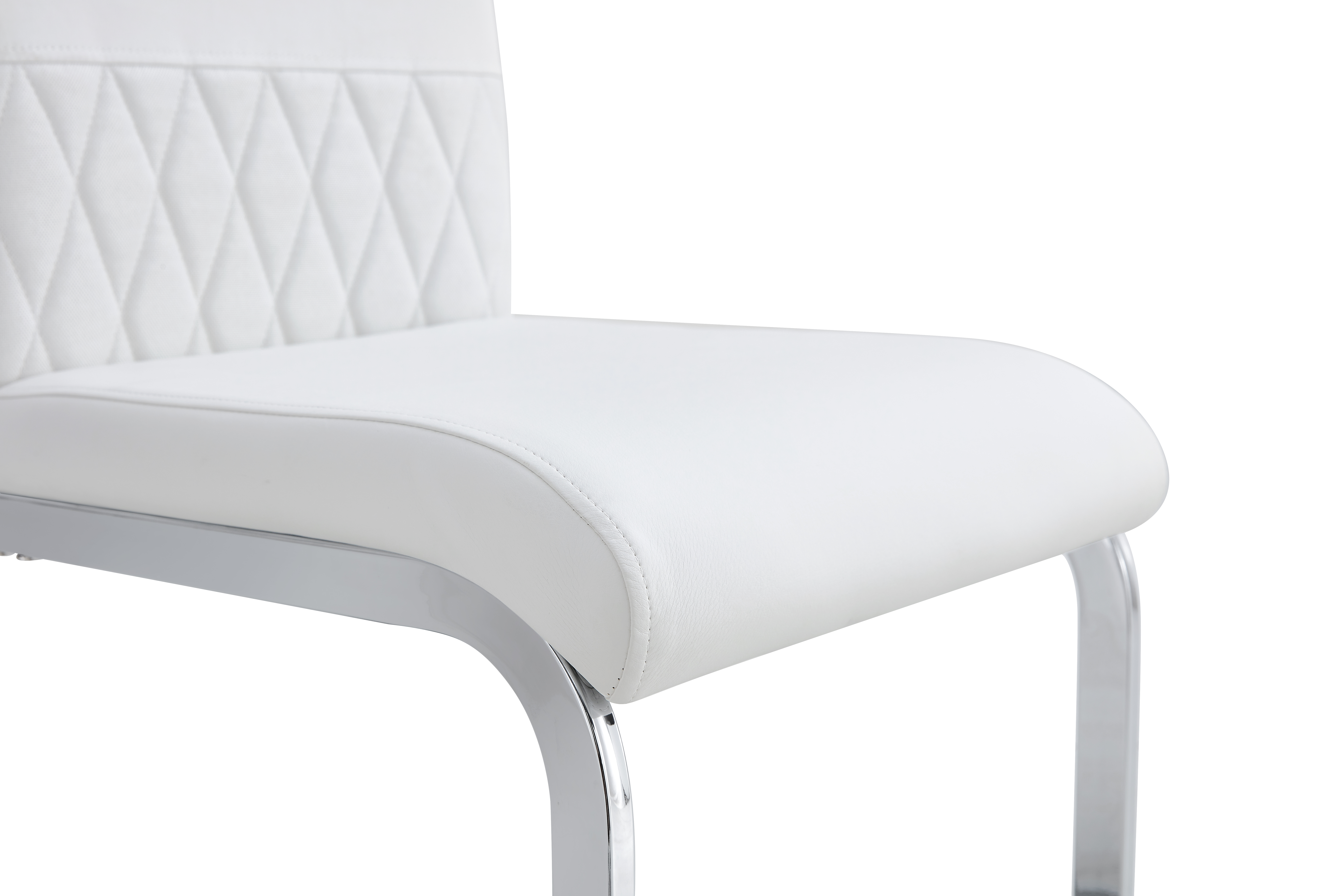 Chaise de salle à manger, lot de 2, assise rembourrée, 42 x 48 x 95 cm, similicuir et tissu effet lin, blanc - vue 3