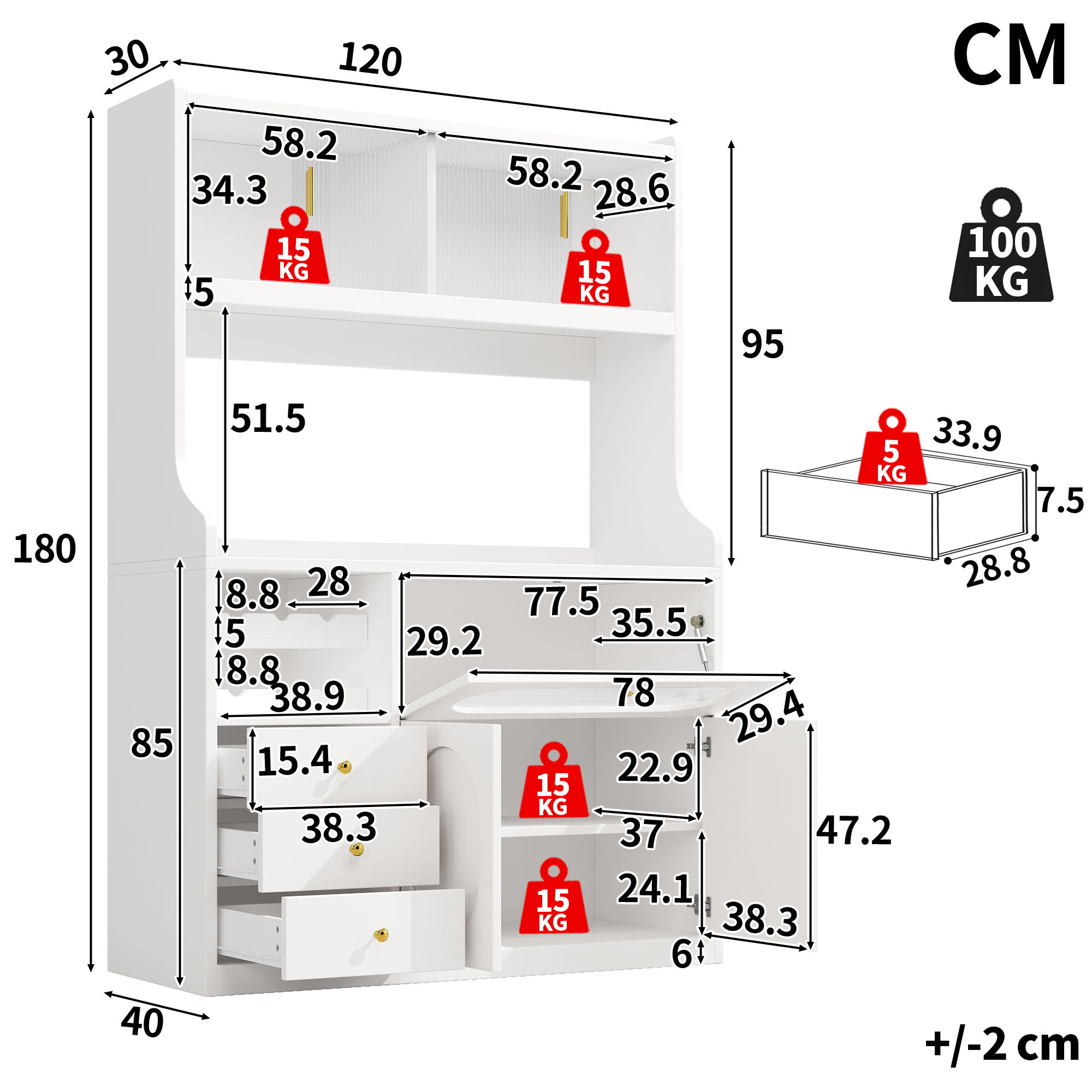 Dimensions du buffet