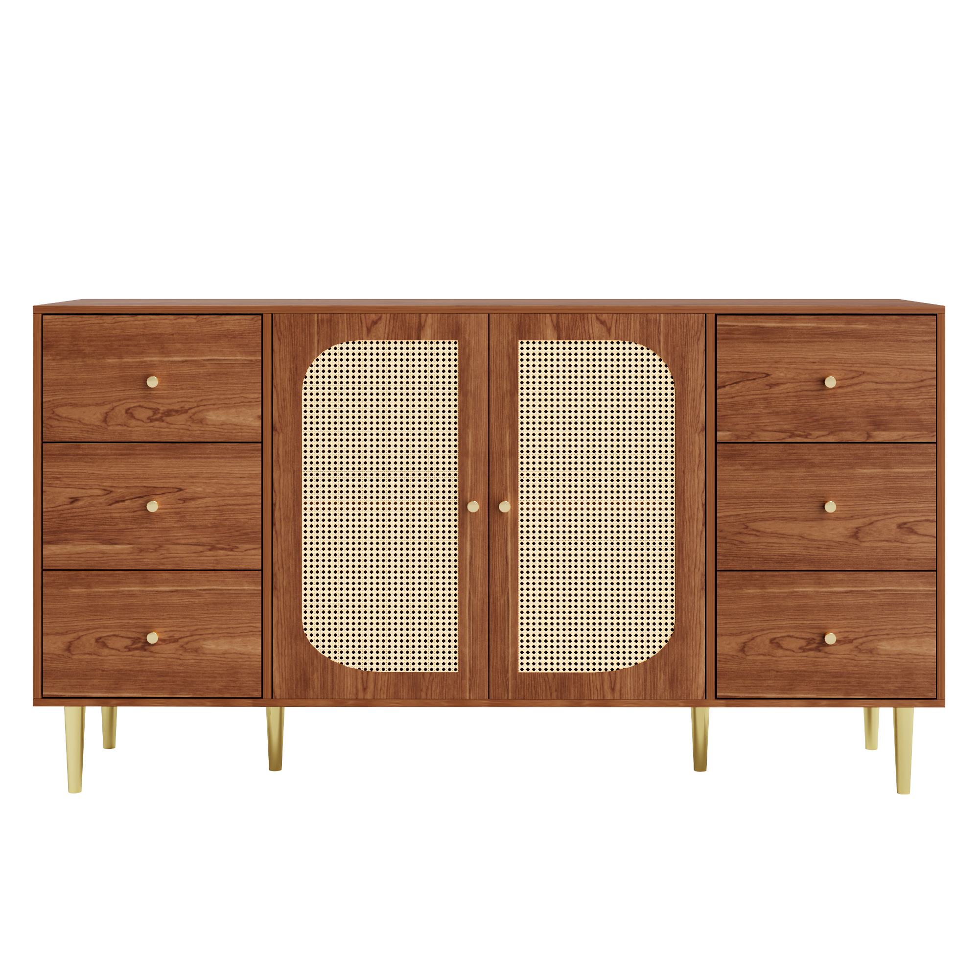 Sideboard, Rattan-Sideboard, Aufbewahrungsschrank 