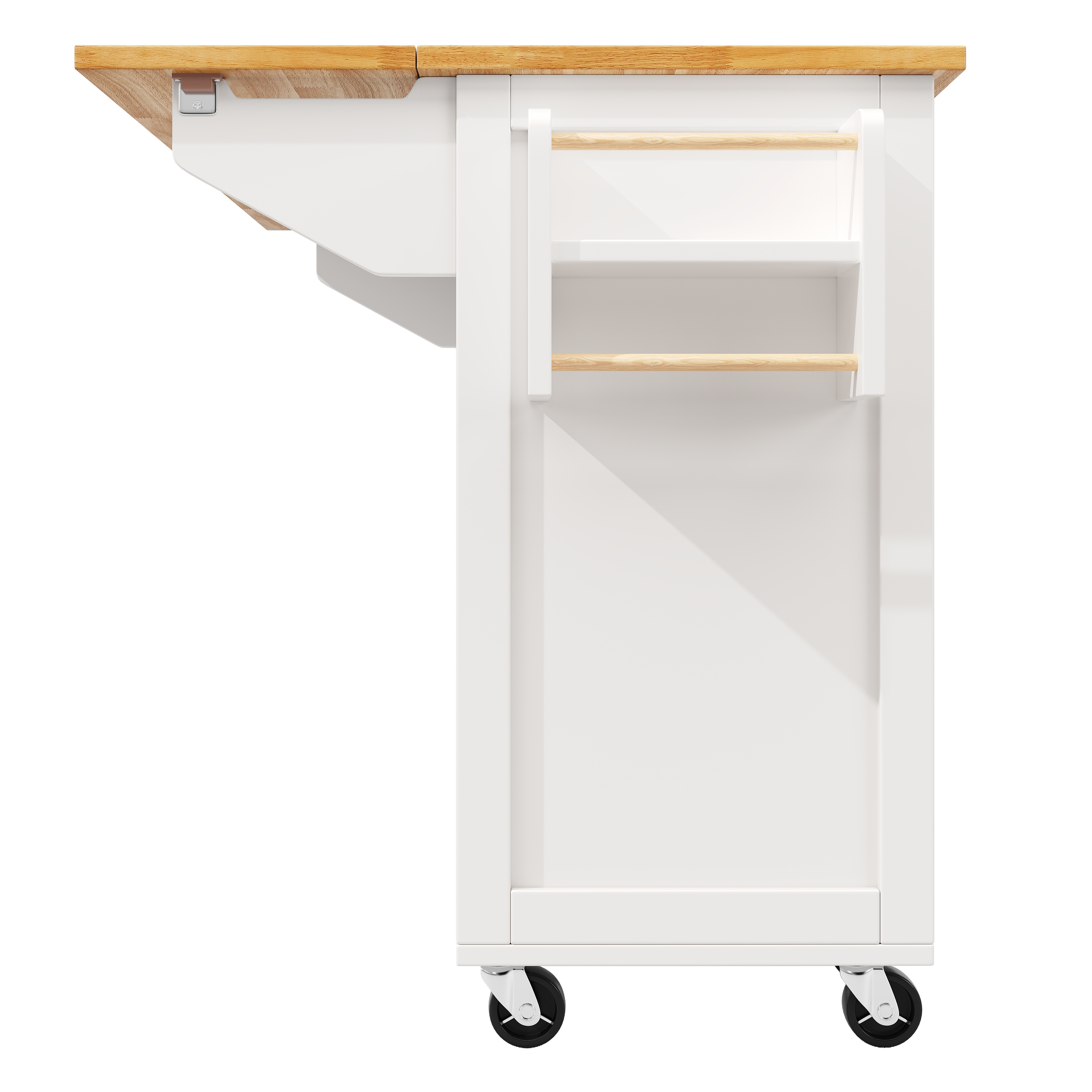 Chariot de service MDF/PB avec portes verre sécurité, plateau extensible, 5 roues (2 avec freins), convertible en buffet, pour cuisine et salon, design moderne, beaucoup de rangement, mobilité, stabilité, fonctionnalité - image 16