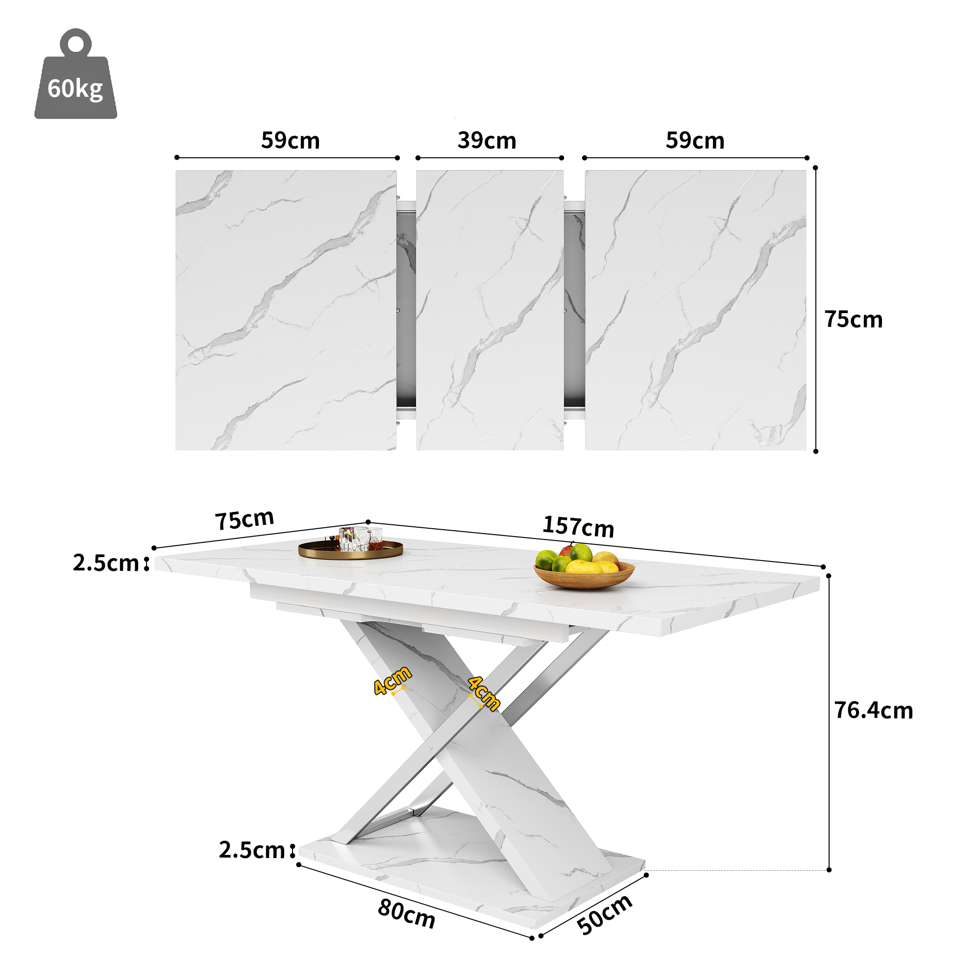 Dimensions du table à manger