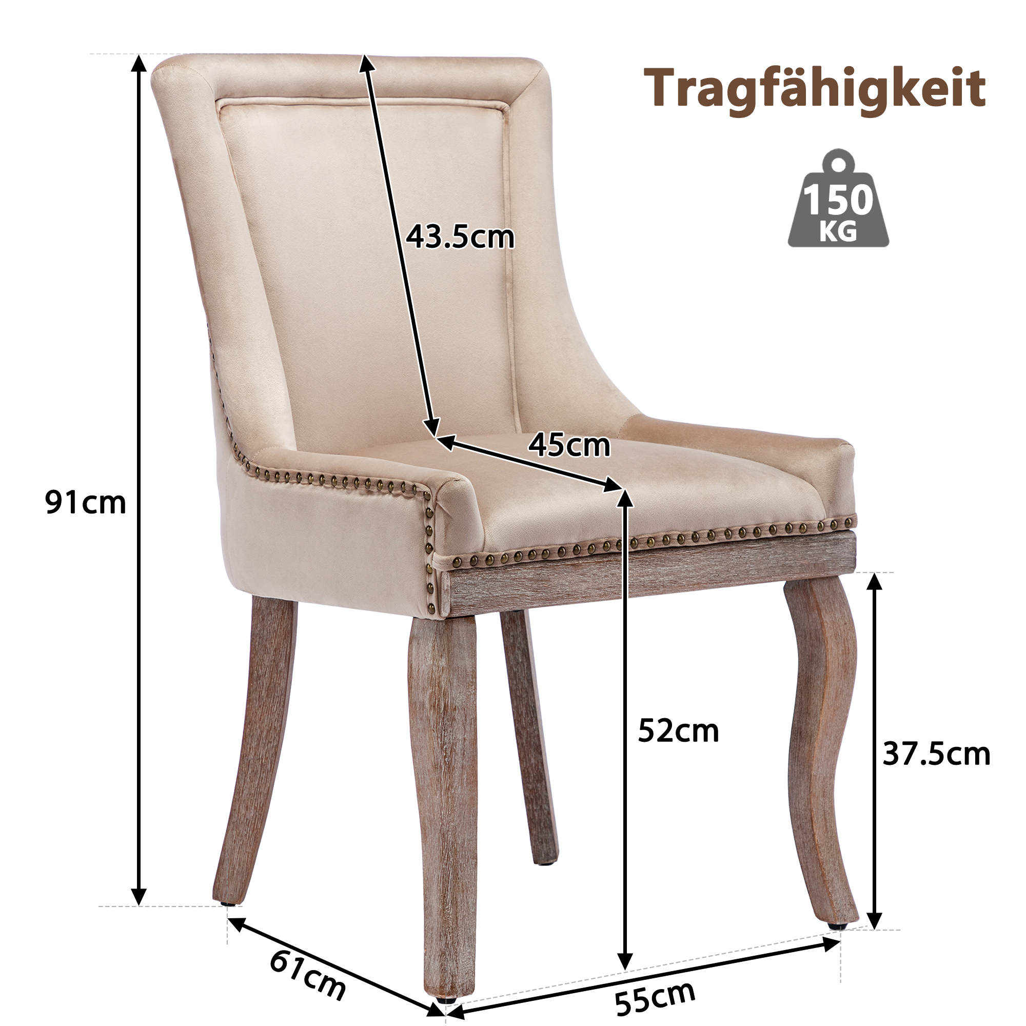 Dimensions du chaise de salle à manger