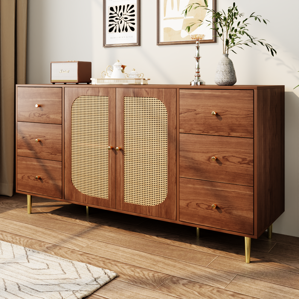 Sideboard, Rattan-Sideboard, Aufbewahrungsschrank 