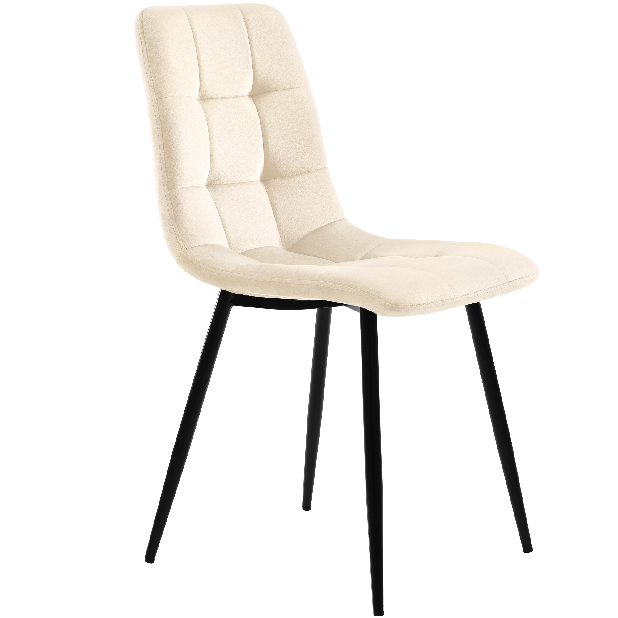 Ensemble table et chaises, 5 pièces, 1 table + 4 chaises, métal et velours, noir - vue 4