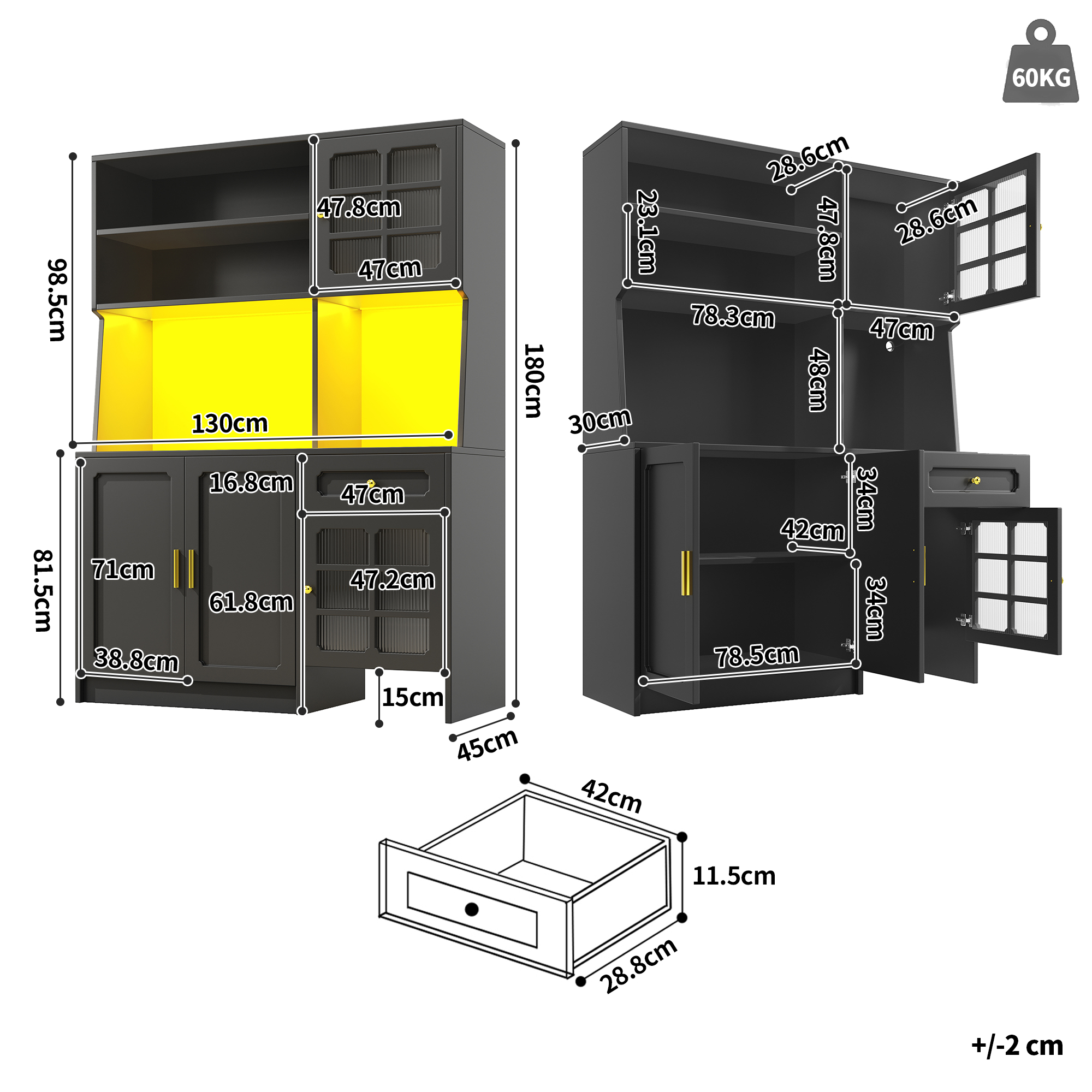 Dimensions du buffet