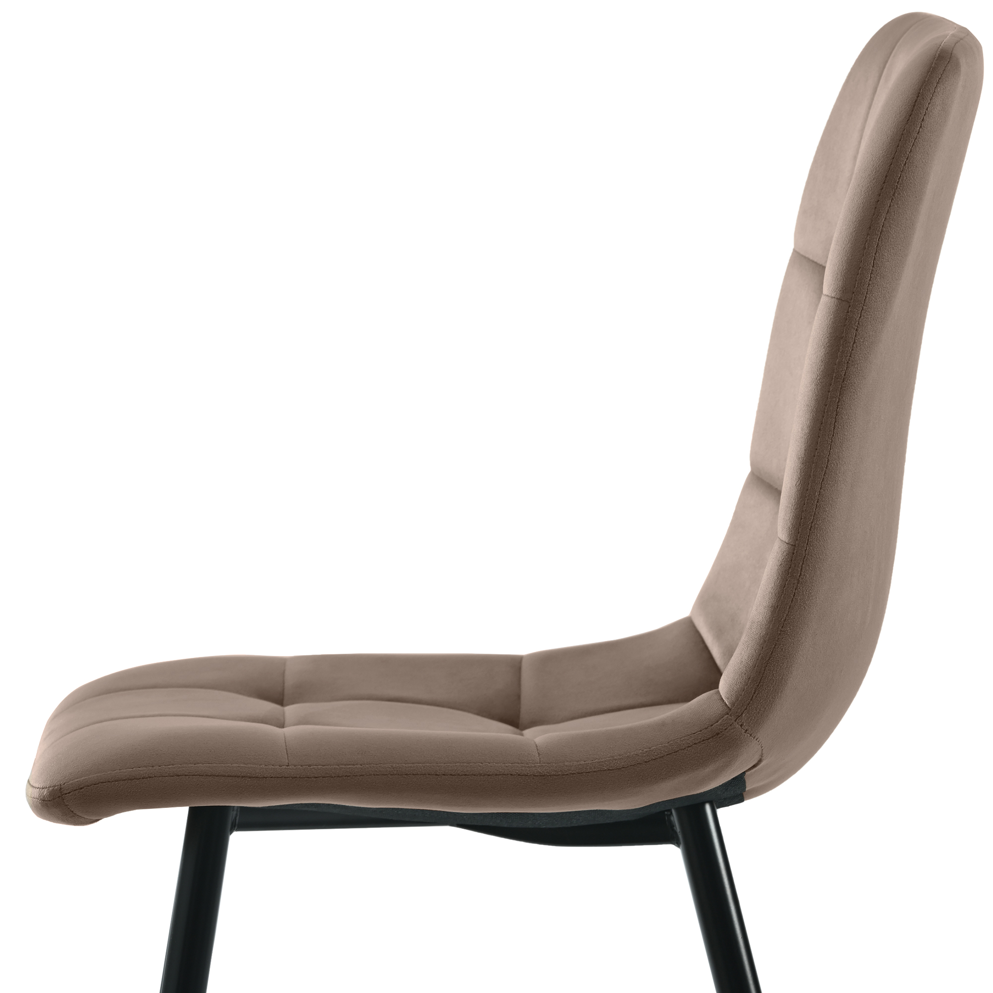 Ensemble table et chaises, 5 pièces, 1 table + 4 chaises, métal et velours, noir - vue 2