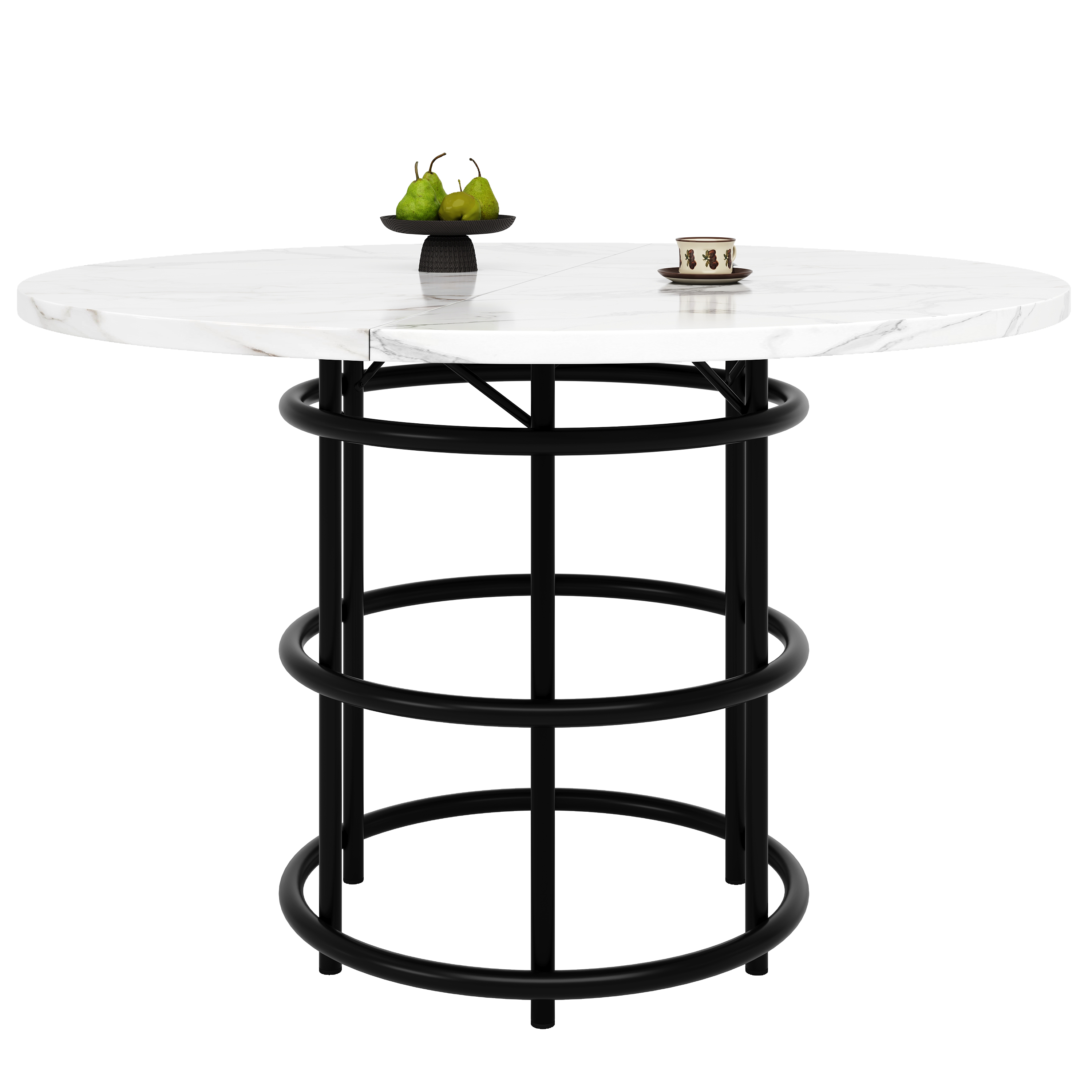 Table ronde noir 6p vue 2