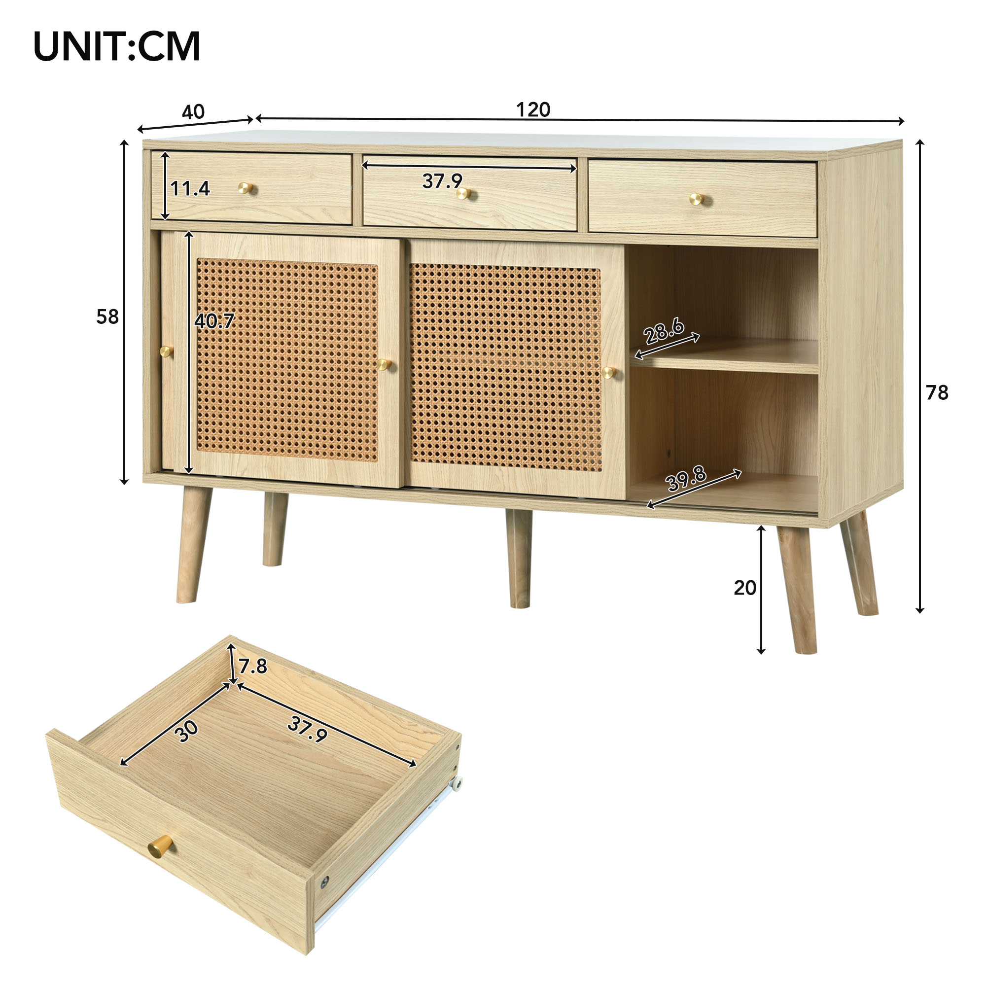 Dimensions du buffet