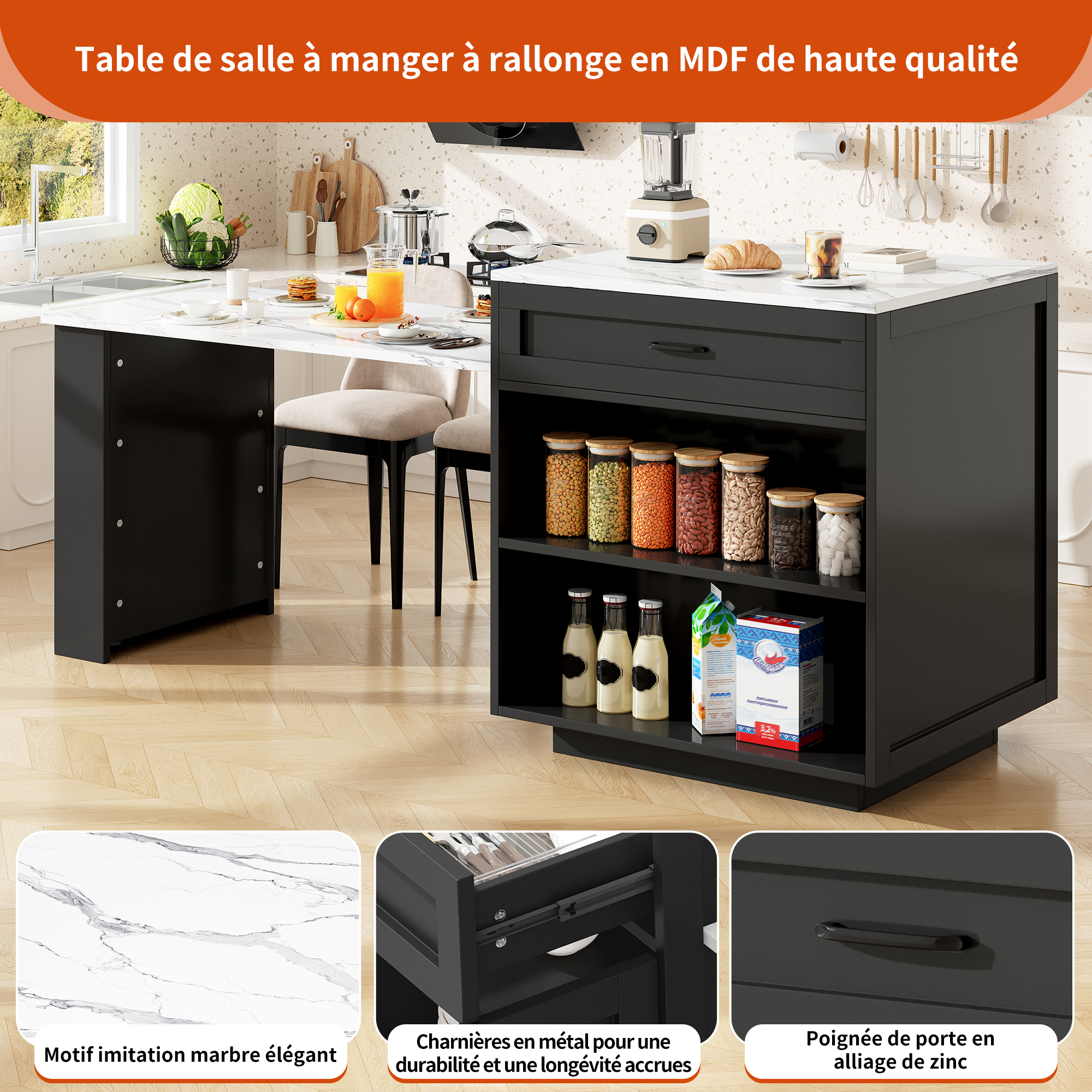 Détail du table haute