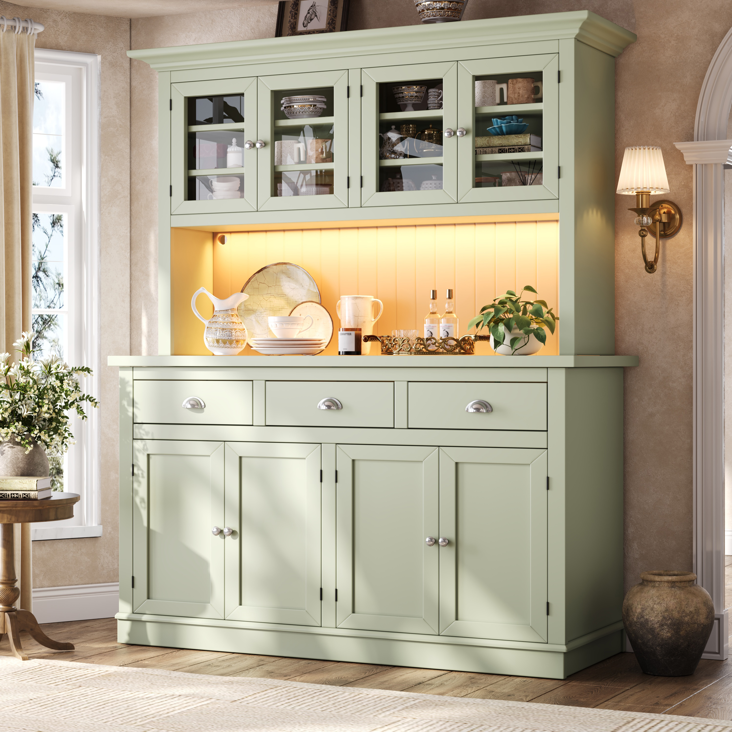Moderner Hochschrank Sideboard mit RGB-LED-Beleuch