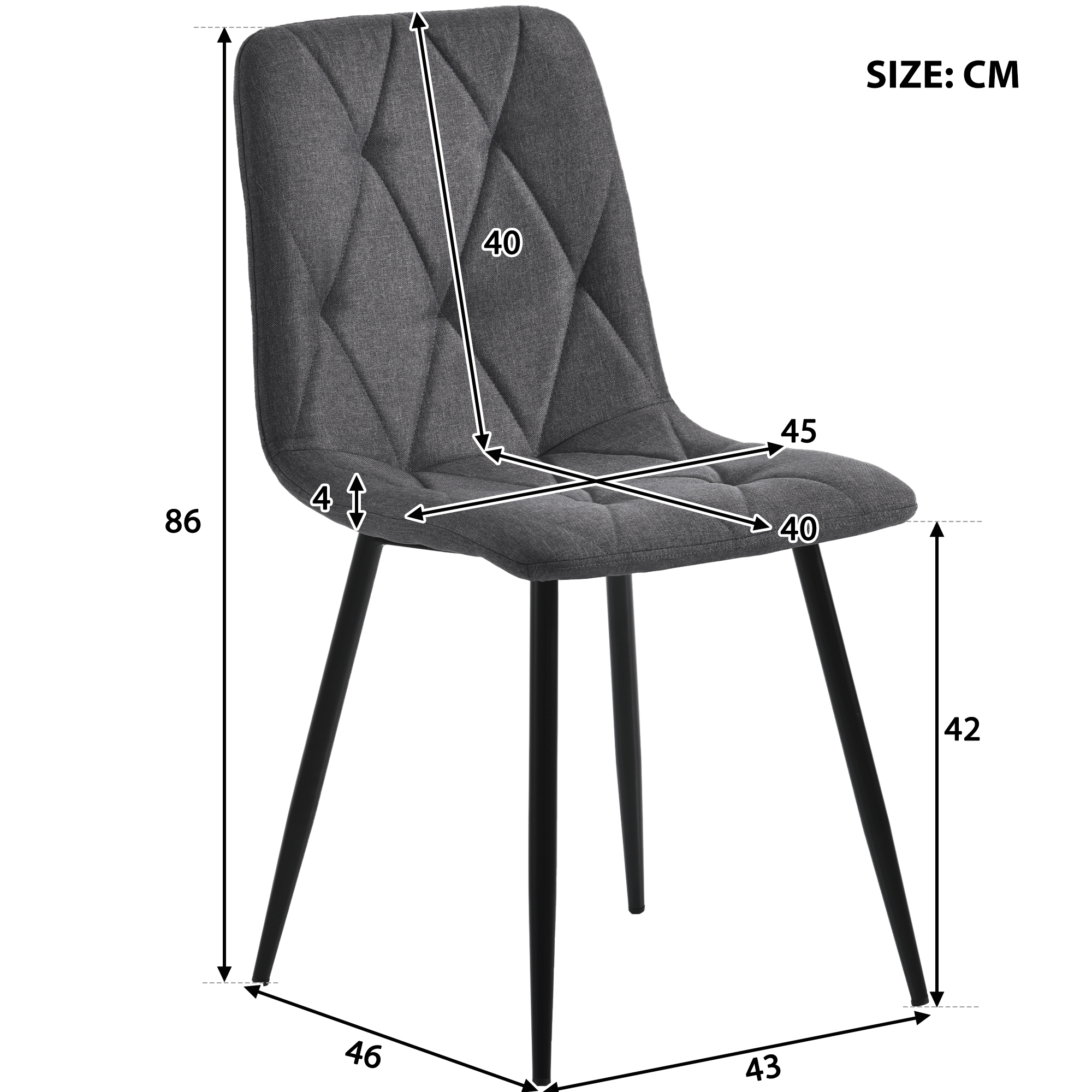 Dimensions du chaise de salle à manger