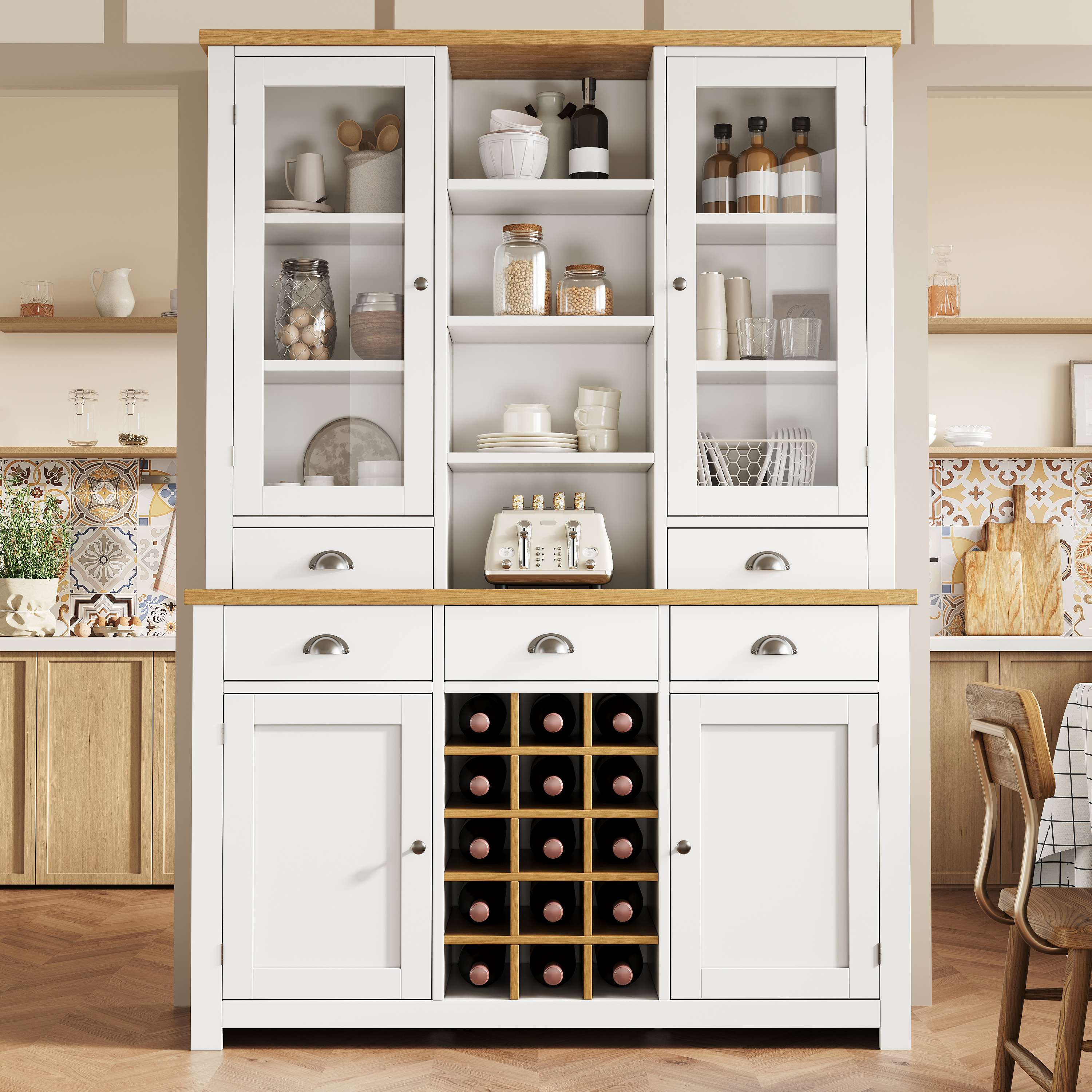 Mehrzweck-Hochschrank für Zuhause mit Kippschutz, 