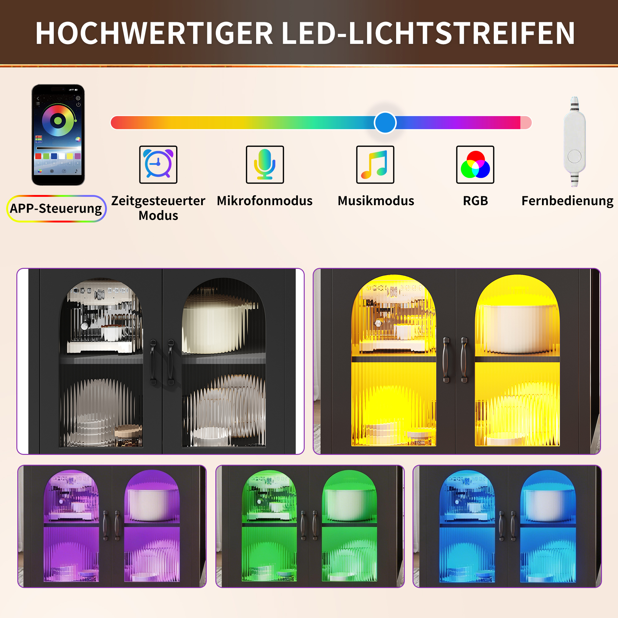 Ausziehbare Kücheninsel mit LED-Beleuchtung, moder