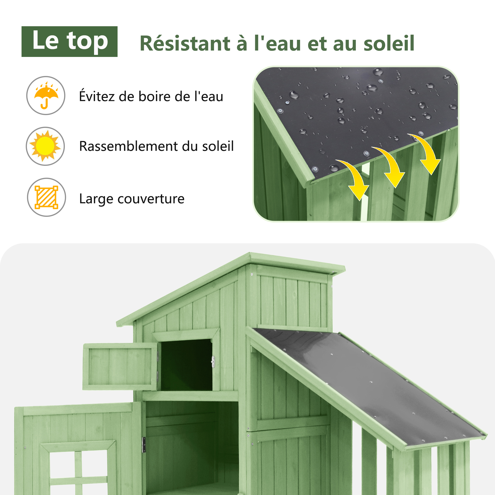 Armoire de rangement jardin bois verte