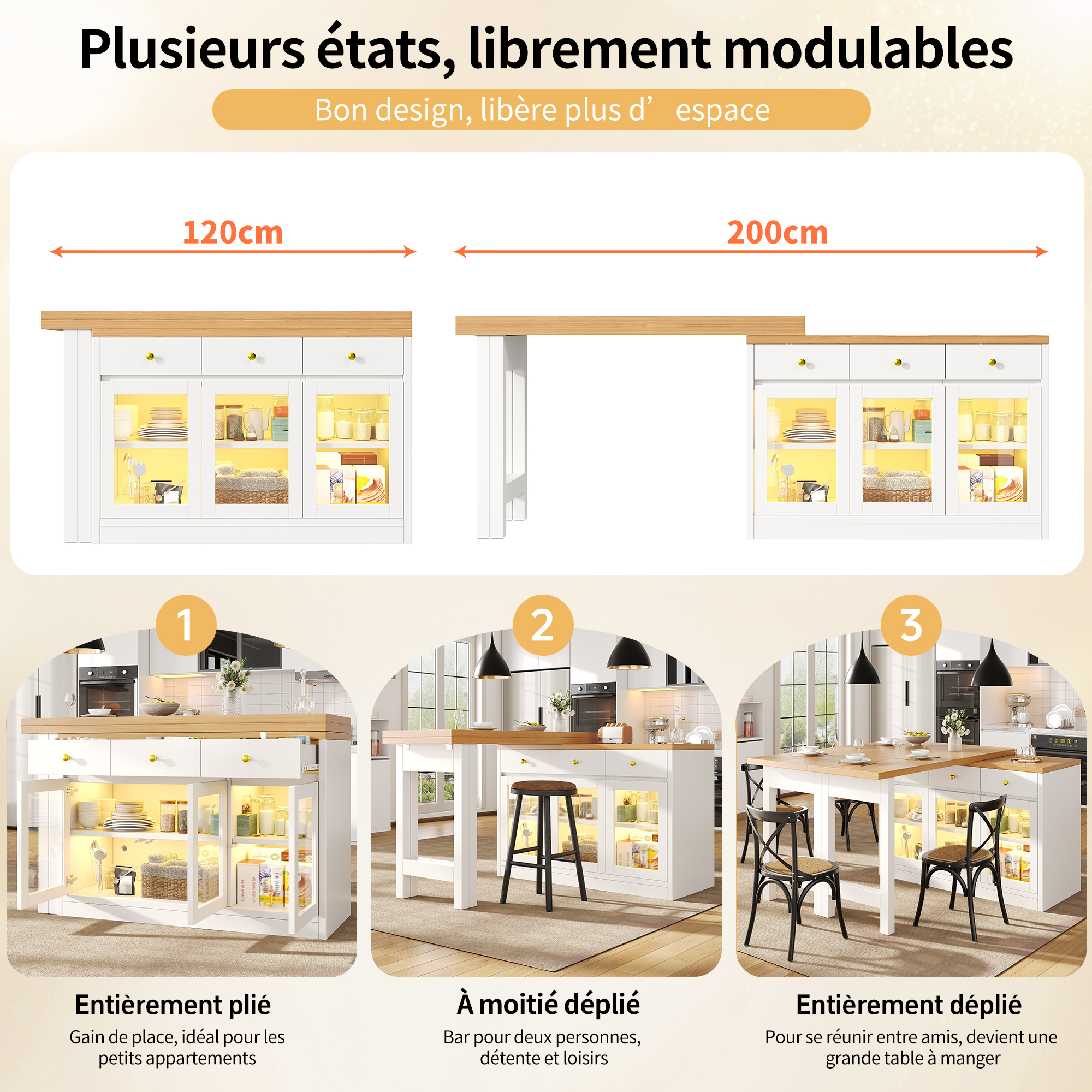 Détail du îlot de cuisine