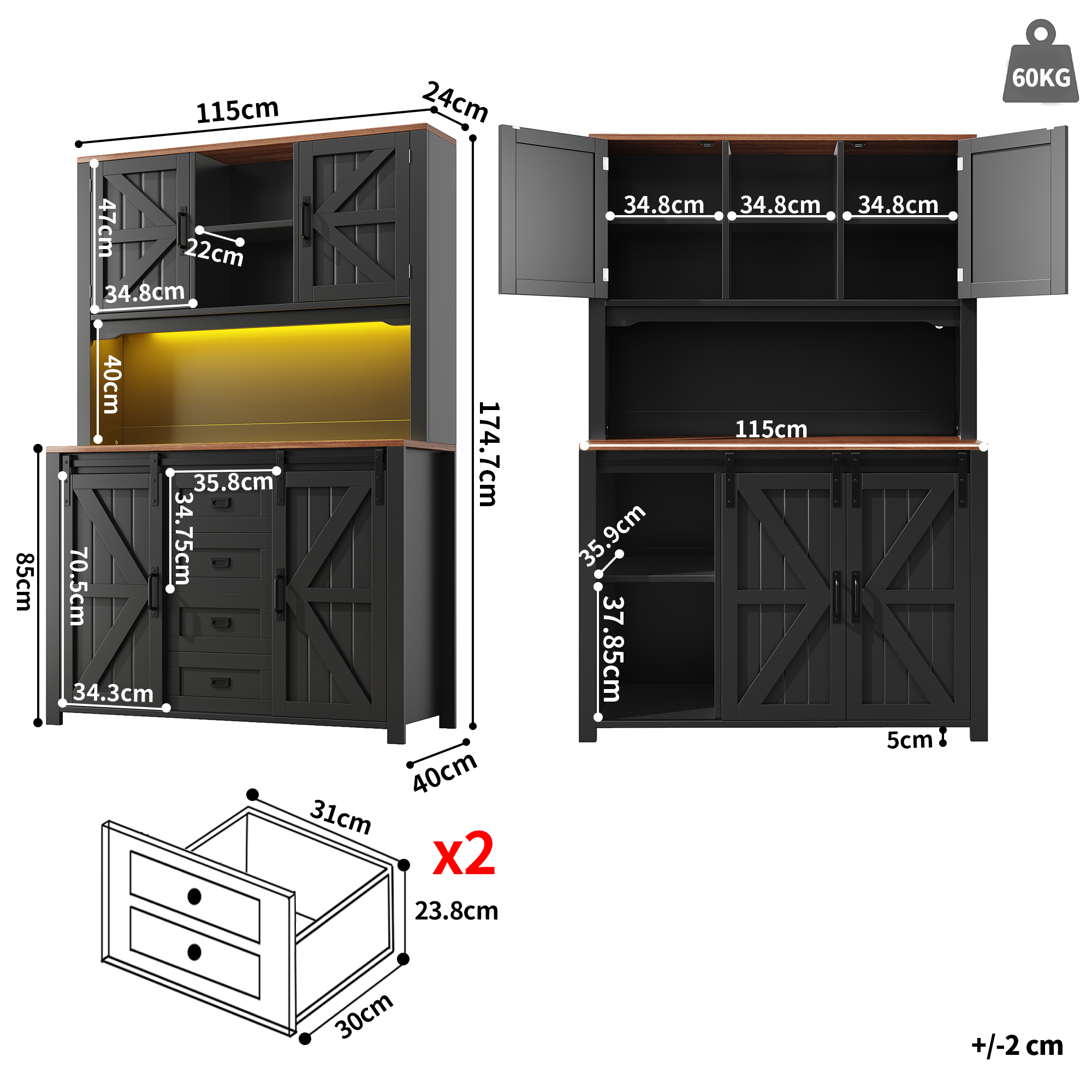Dimensions du buffet