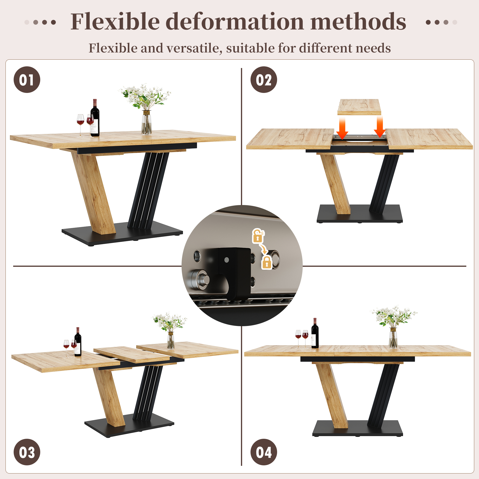 Détail du ensemble table et chaises