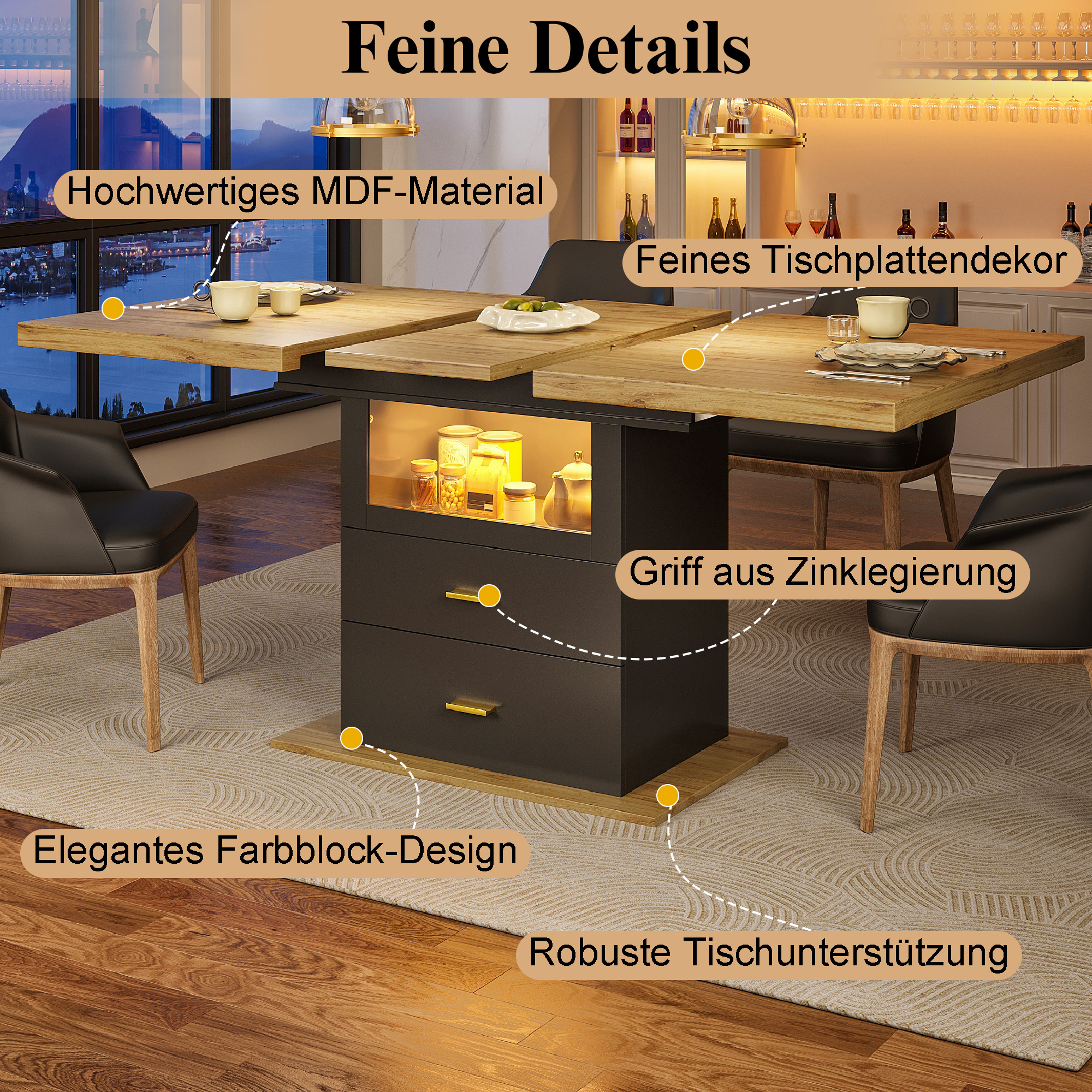 Détail du table à manger