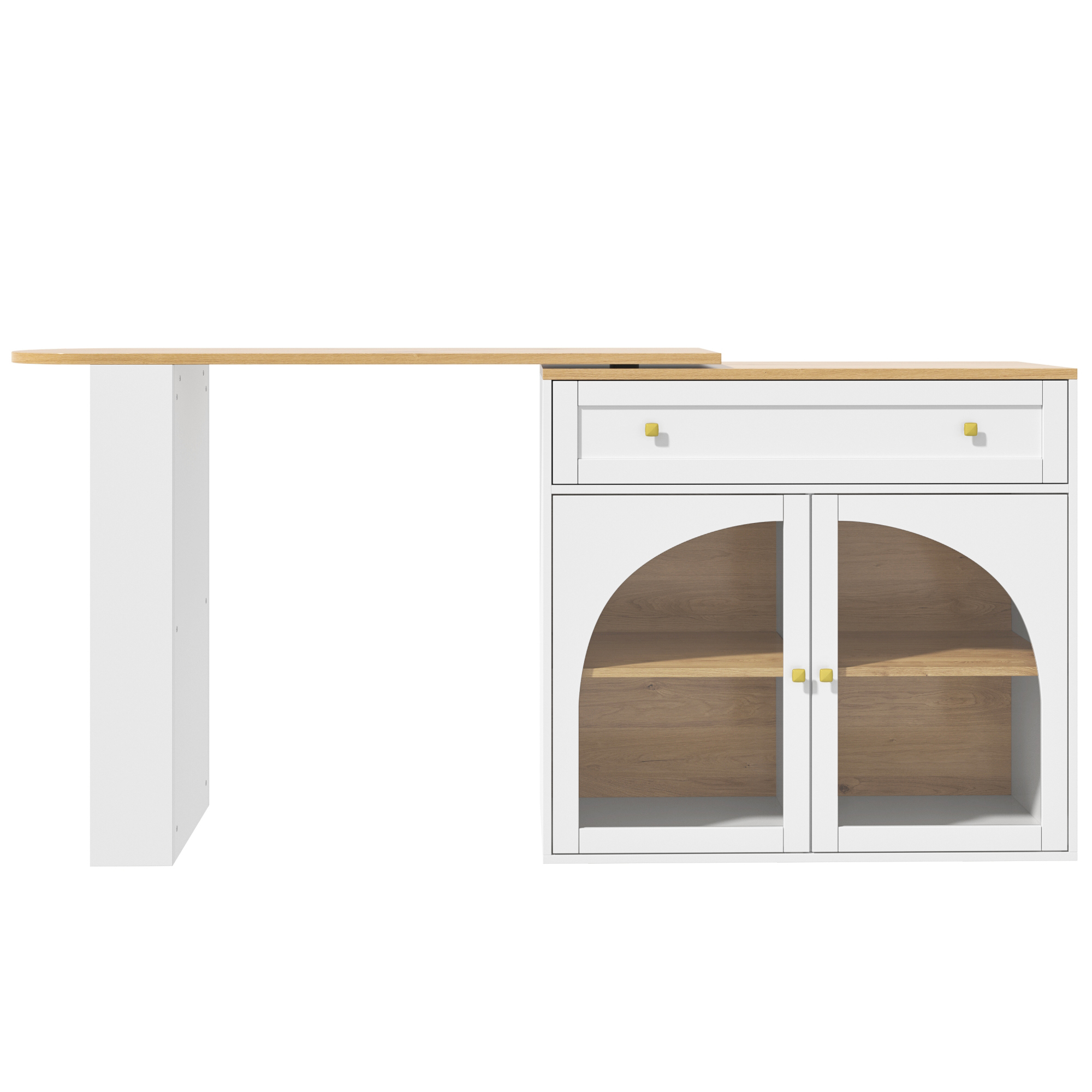 Armoire bar rotative 360° avec étagère 3 niveaux, MDF, poignées métal, portes verre sécurité, pour restaurant, salon, home-bar, design moderne, beaucoup de rangement, style élégant, stabilité, fonctionnalité - image 20