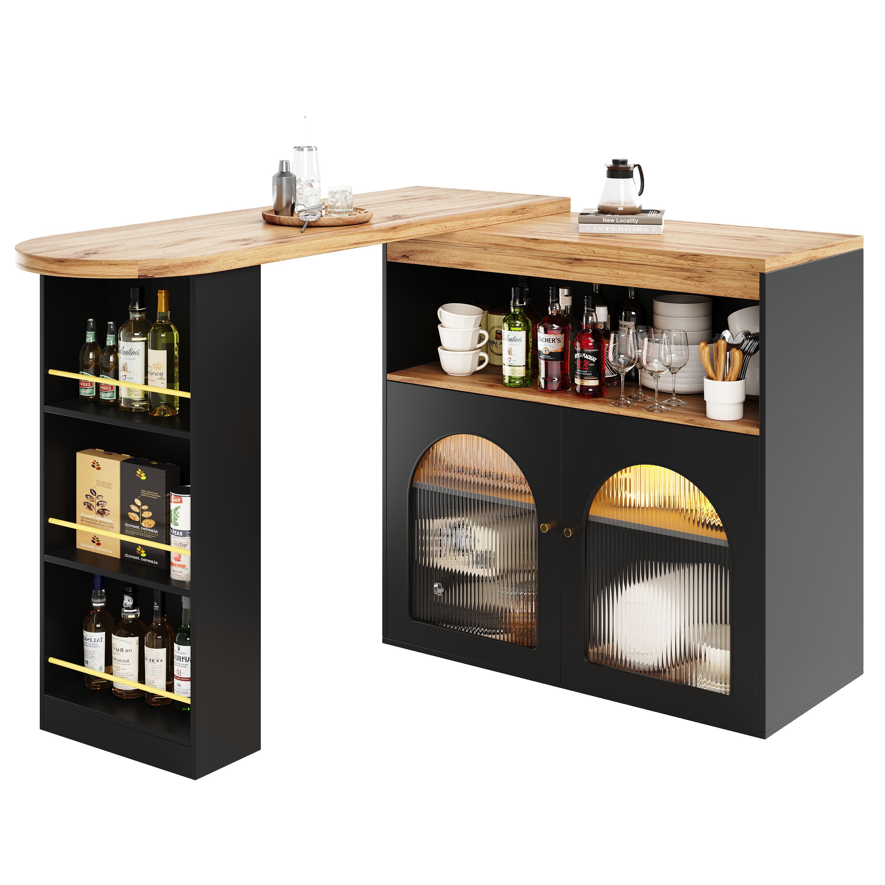 Table de bar noire pivotante