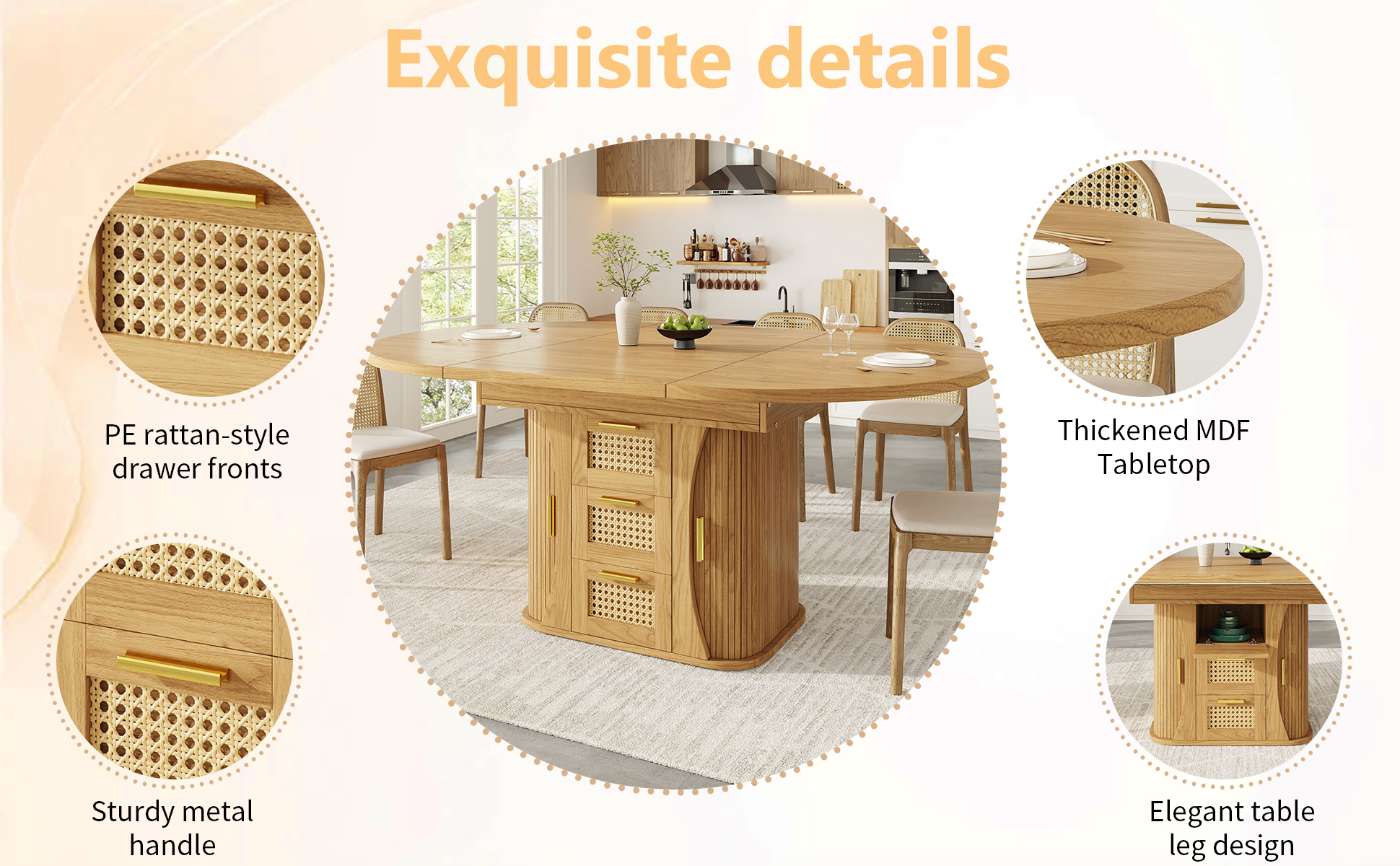 Détail du table à manger