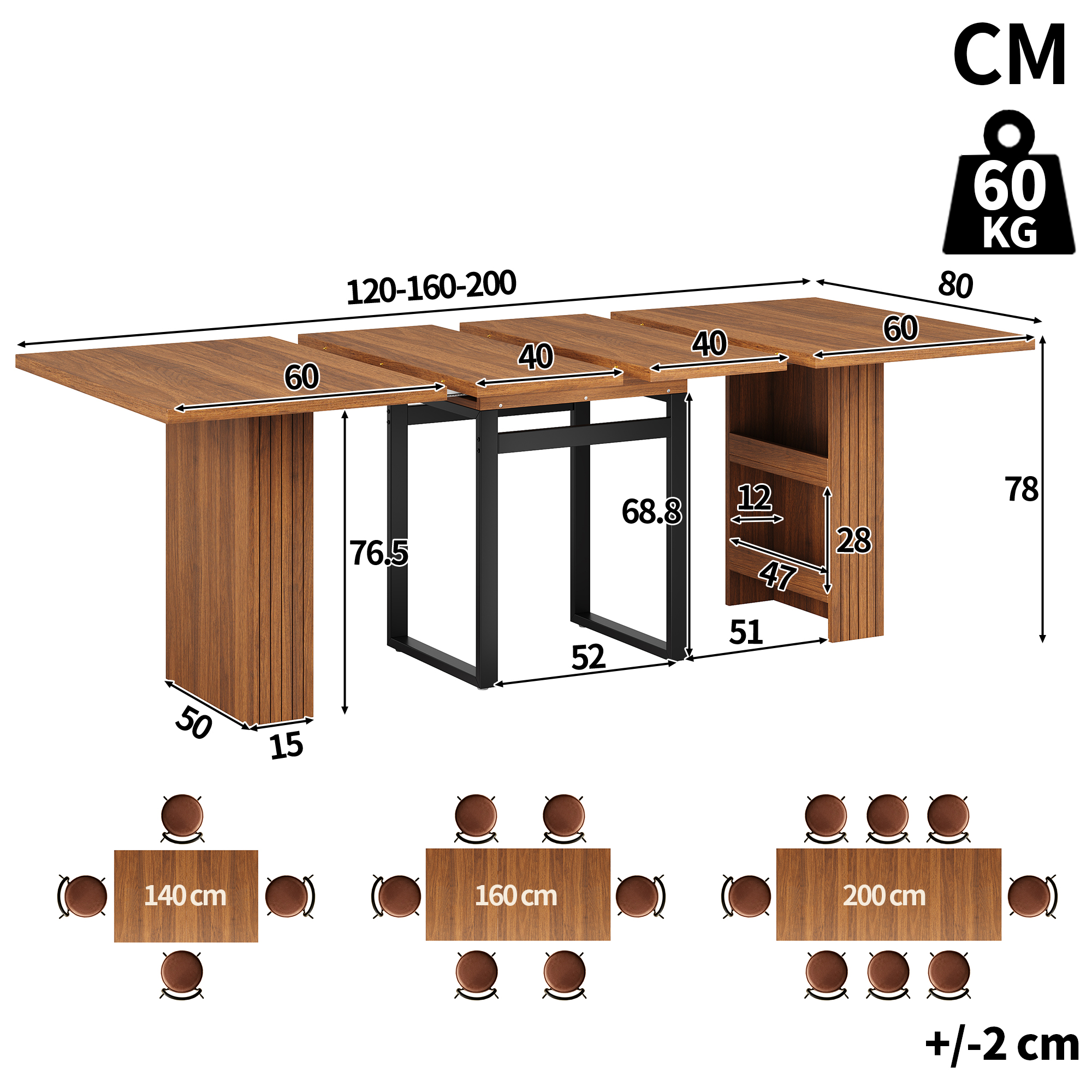 Dimensions du table à manger