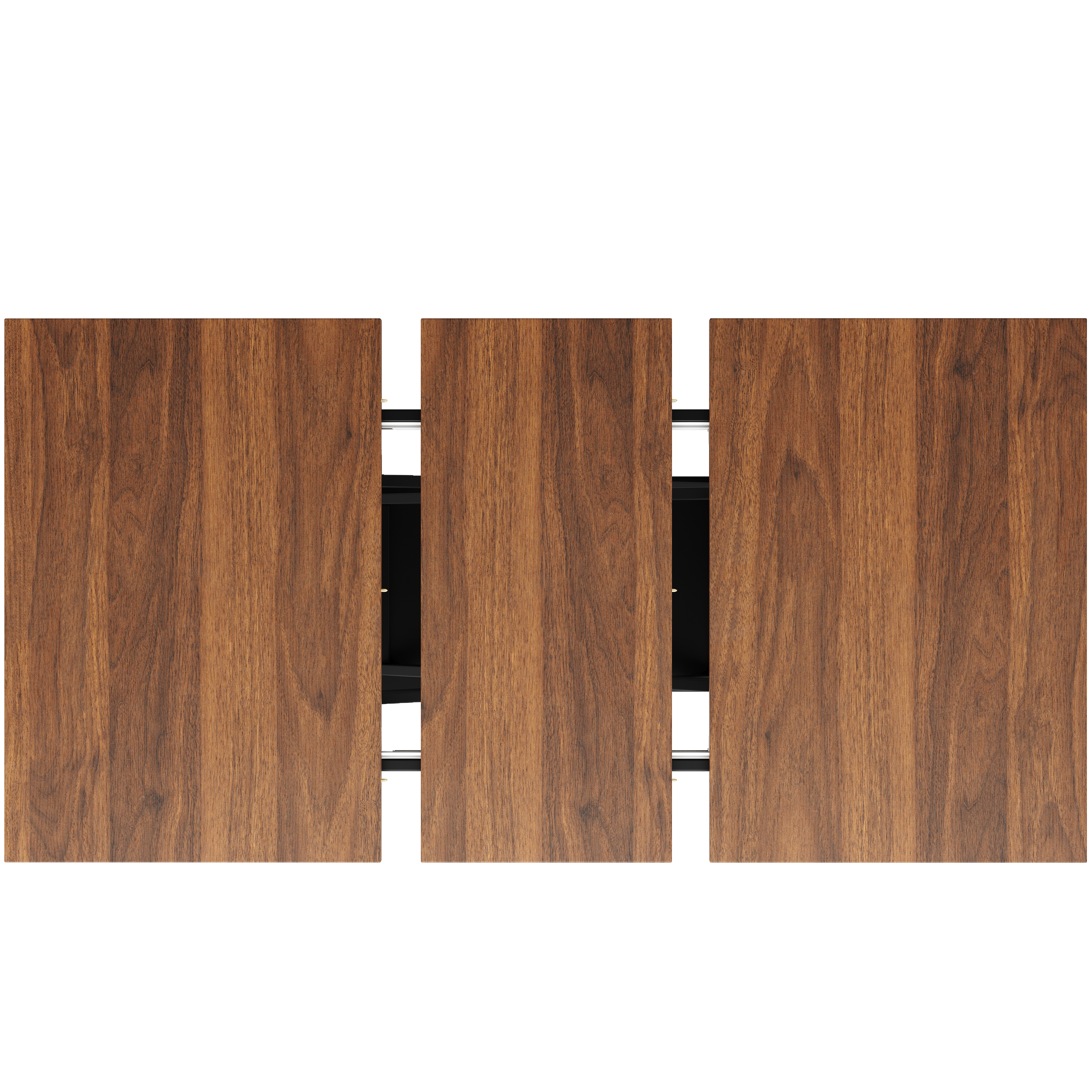 Ensemble table et chaises, 5 pièces, 1 table + 4 chaises, extensible, 160 x 80 x 75cm, velours et métal, noyer - vue 8