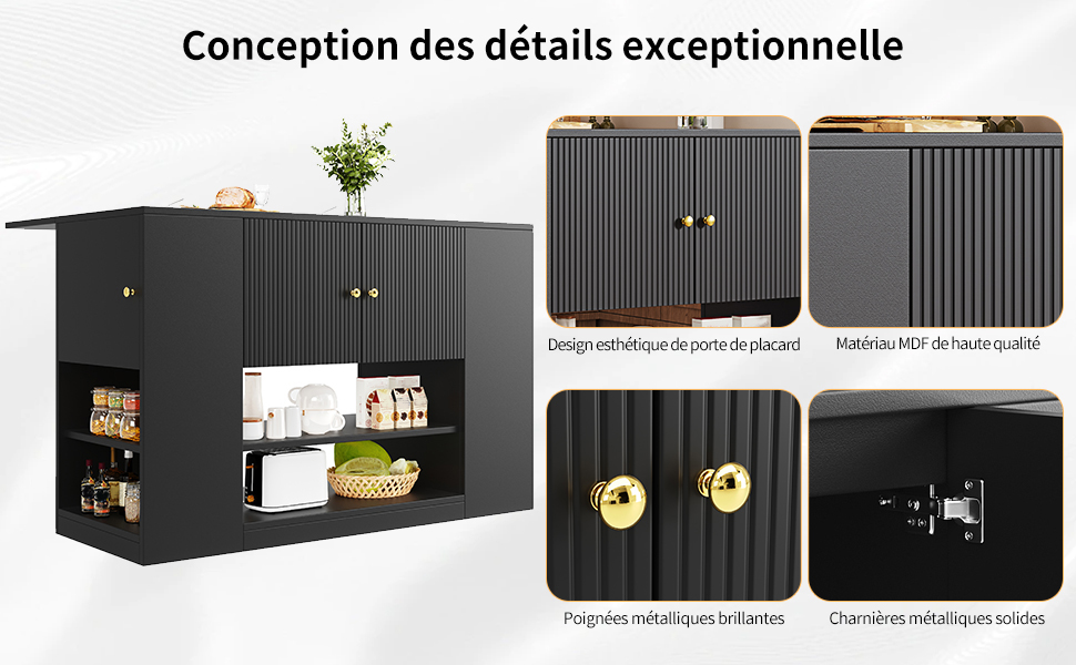 Ilot de cuisine rectangulaire 2