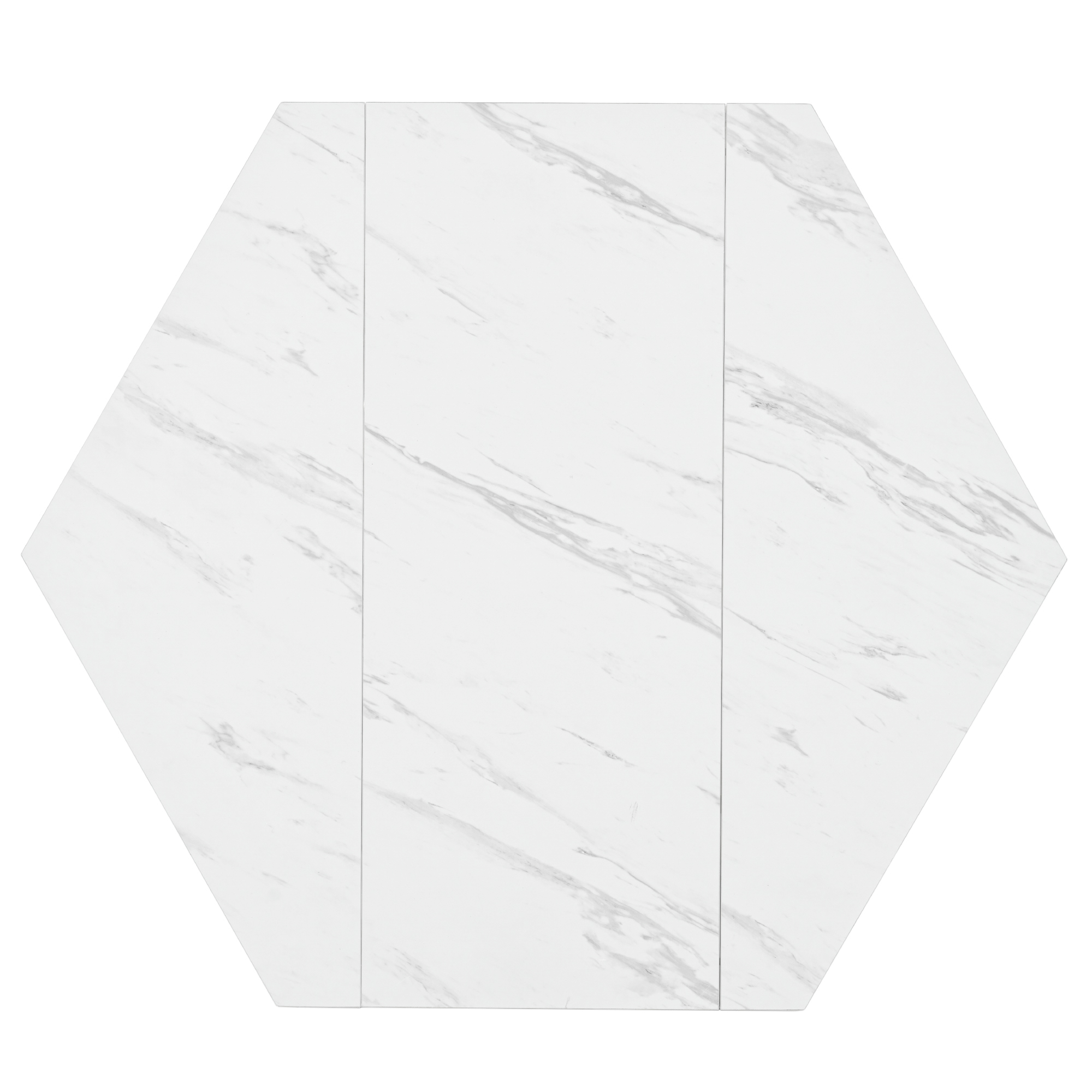 Table basse hexagonale en MDF marbre, pieds métal doré en forme d'arbre, pour salon, design unique artistique, lignes modernes, stabilité, style luxueux, décoration géométrique noire, élégance contemporaine - image 1