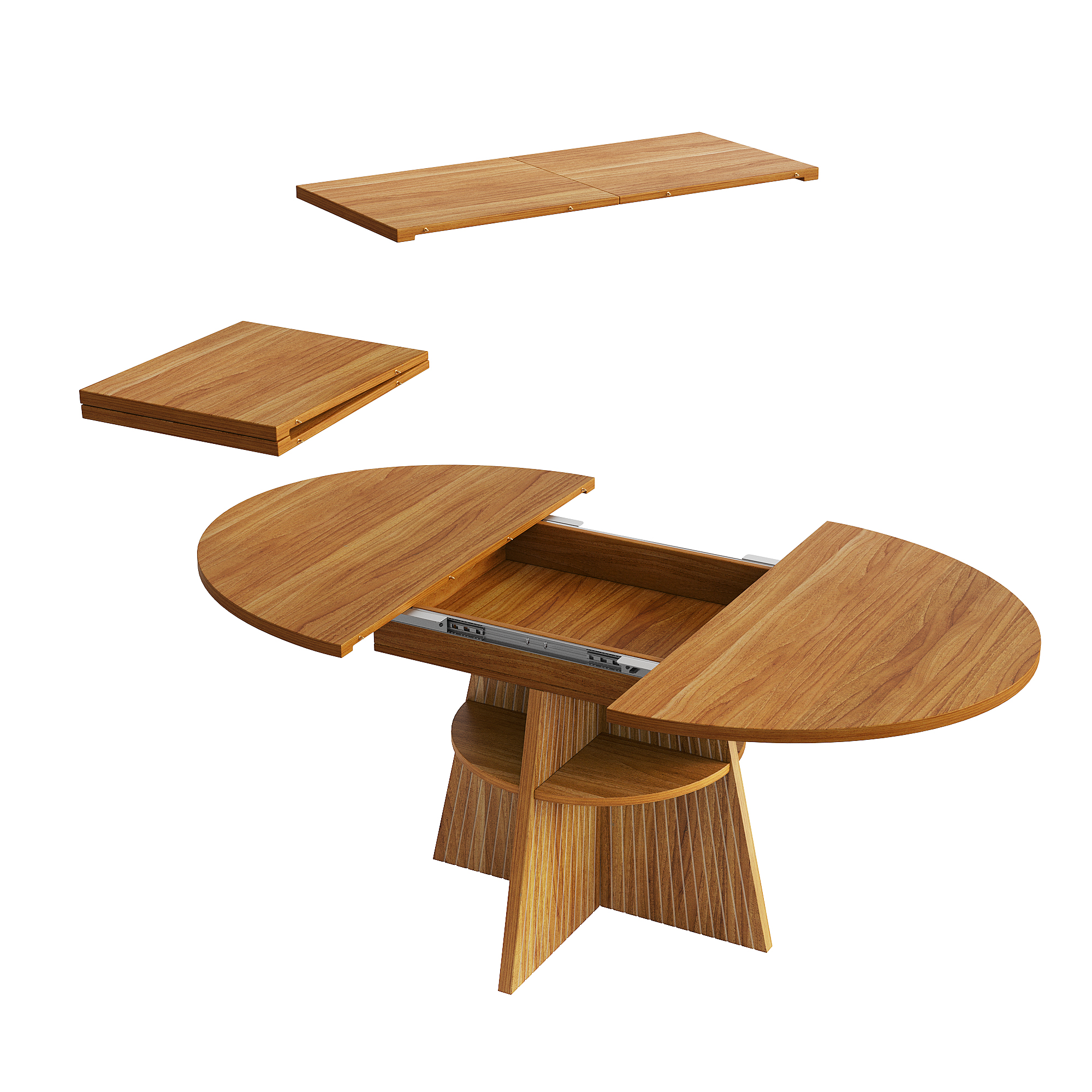 Table de cuisine extensible design marron foncé