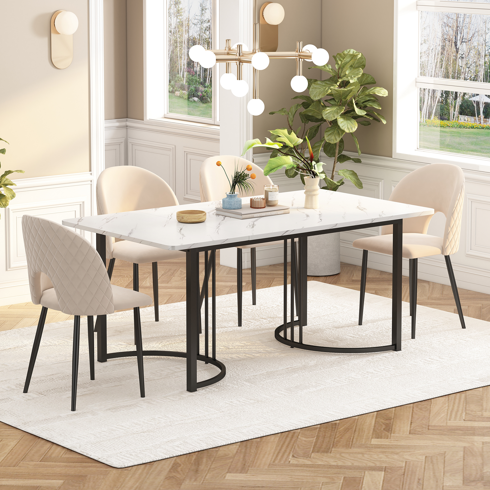 140 x 80cm Esstisch,(1-St), moderner Küchentisch, 