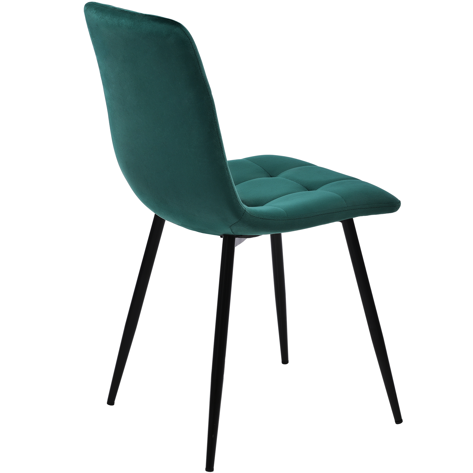 Ensemble table et chaises, 5 pièces, 1 table + 4 chaises, métal et velours, vert foncé - vue 5