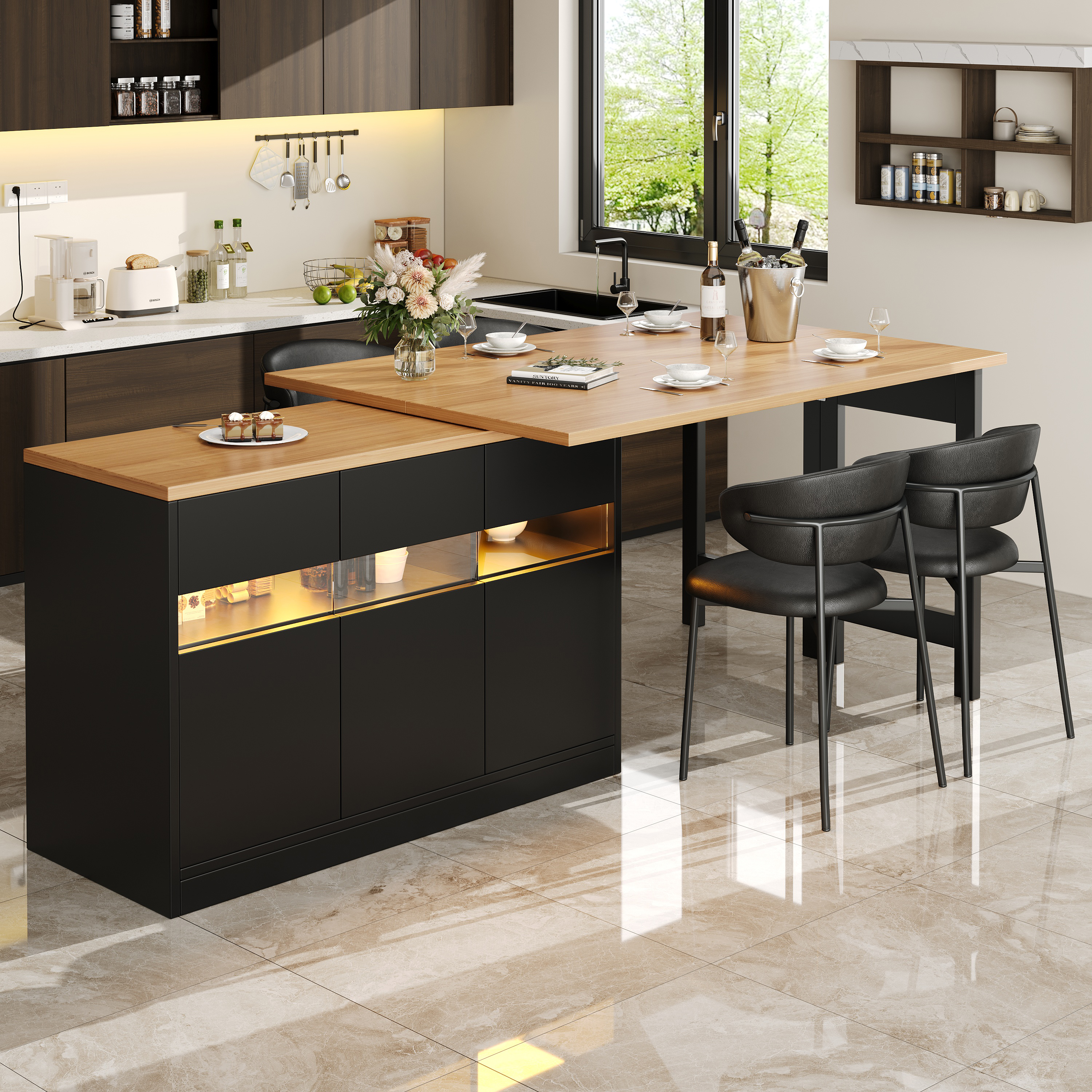 Table extensible avec rangement