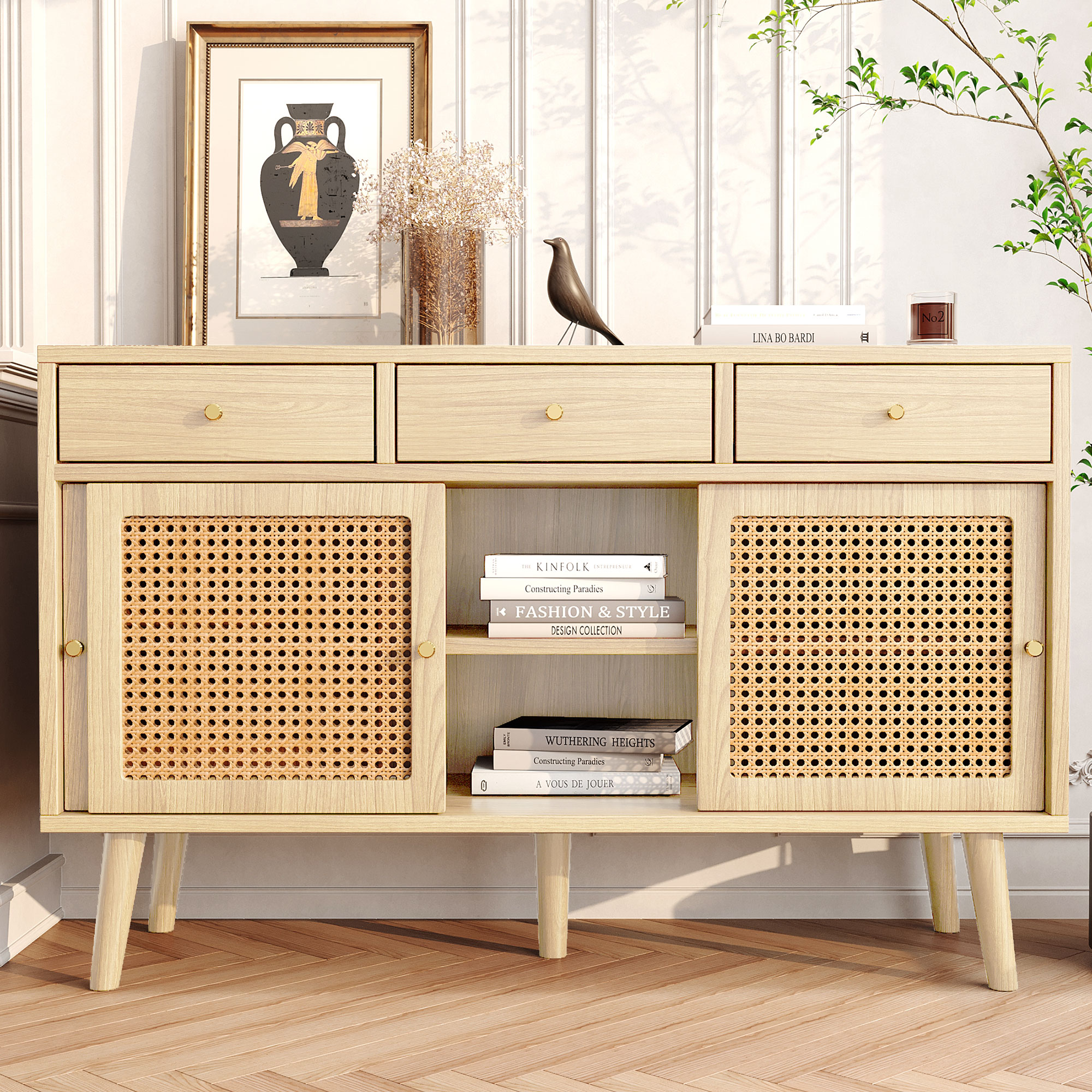 Sideboard, Kommode mit 3 Schubladen  und 3 Schiebe