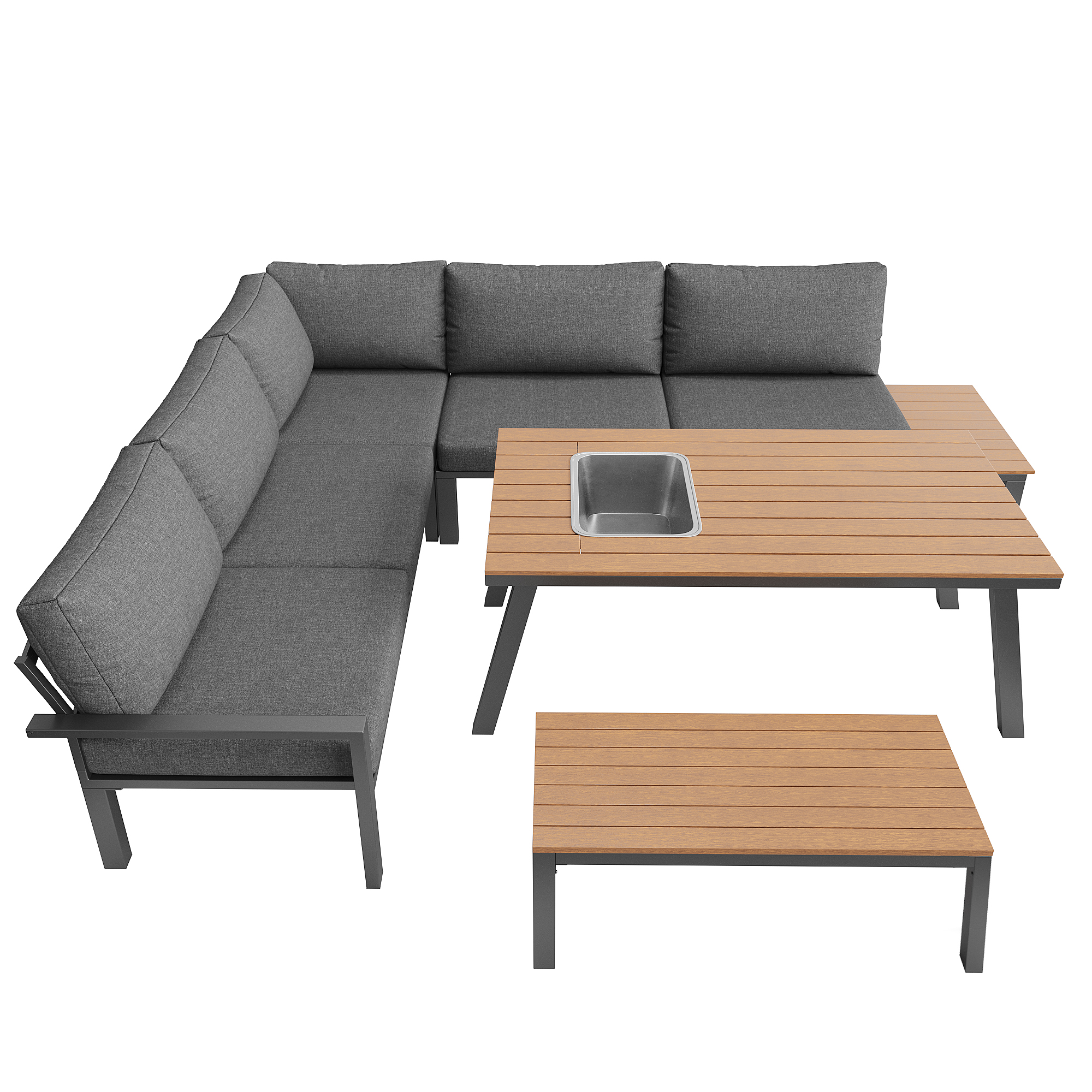 Mobilier de jardin moderne gris design luxe